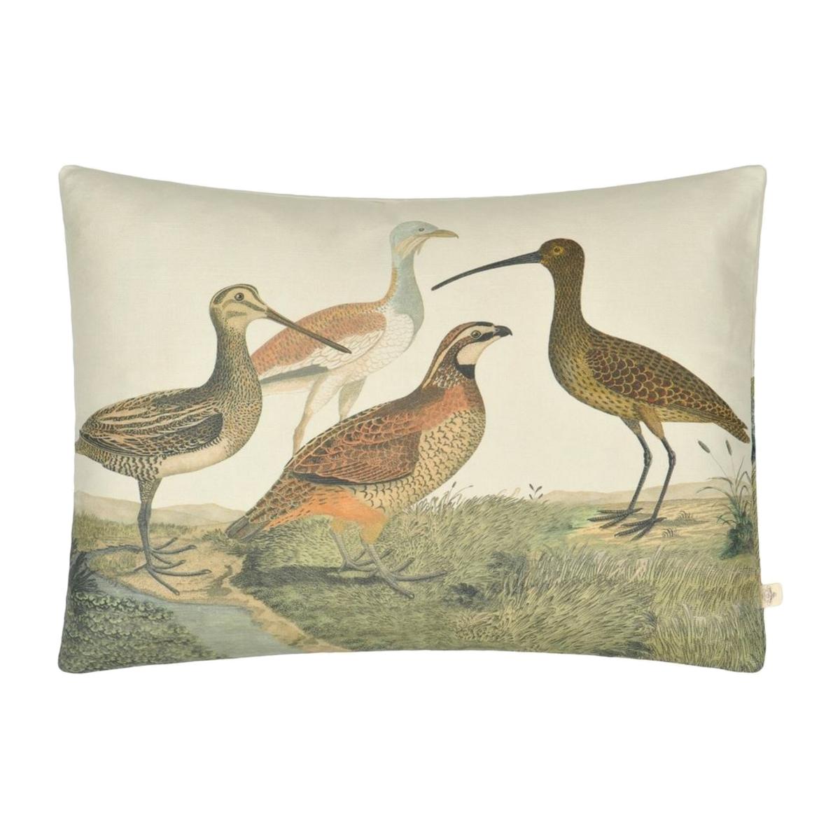 Birds Of A Feather Cushion in Parchment Brown by John Derian – image 1