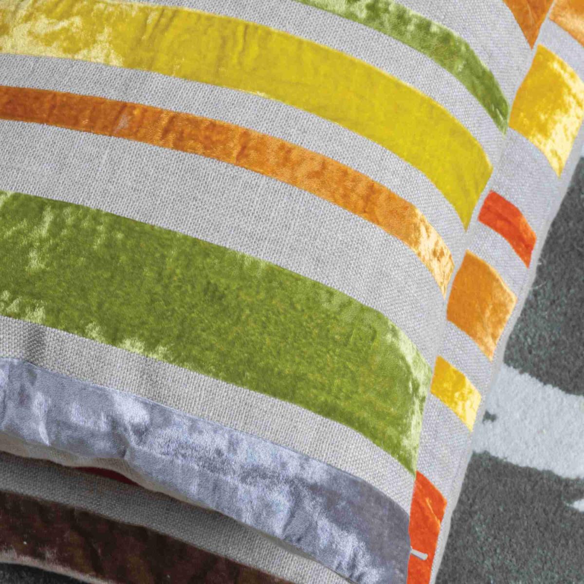 Reilly Striped Cushion by William Yeoward in Spice Orange50x35cm – image 2