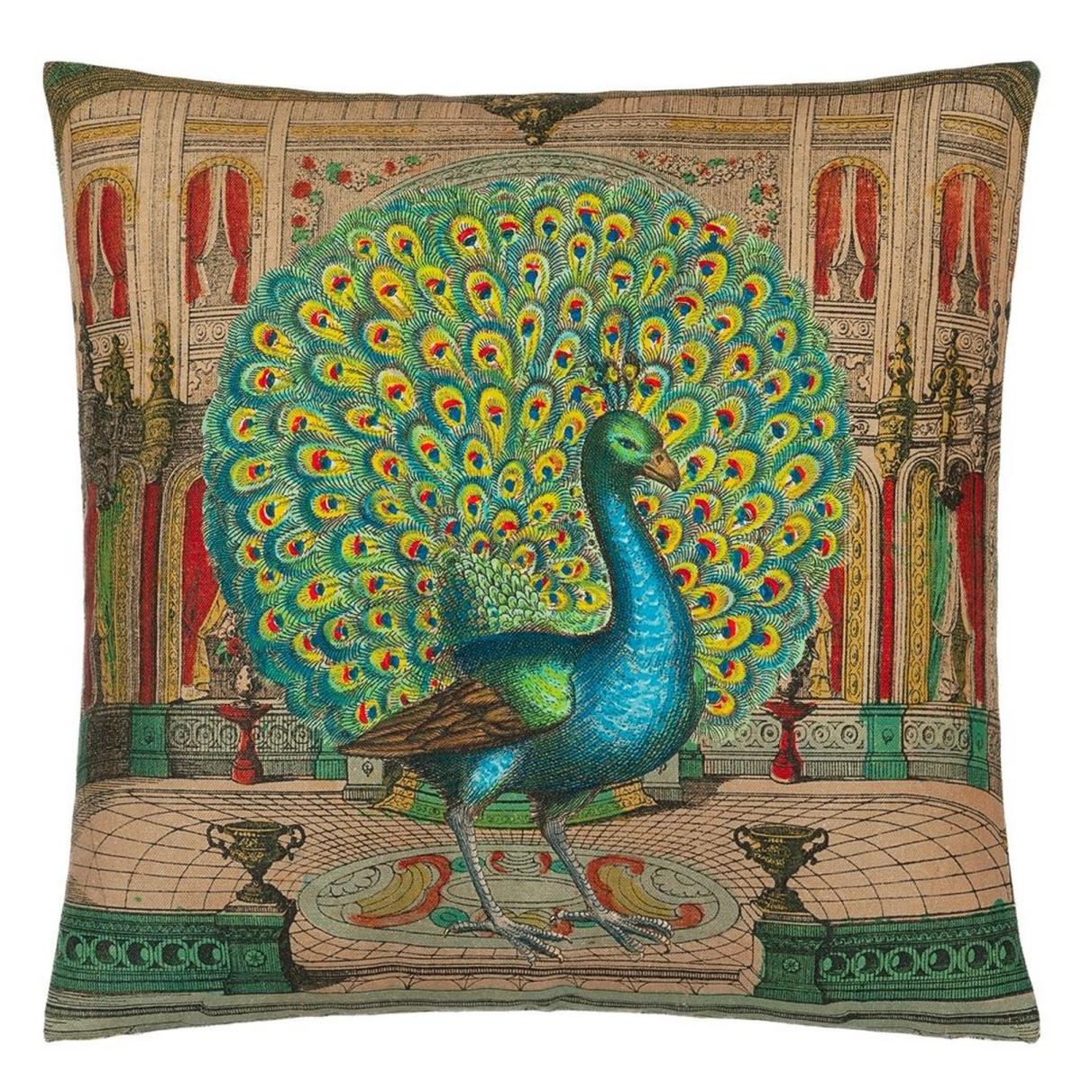 Peacock Emerald Cushion in Emerald Green by John Derian50x50cm – image 2