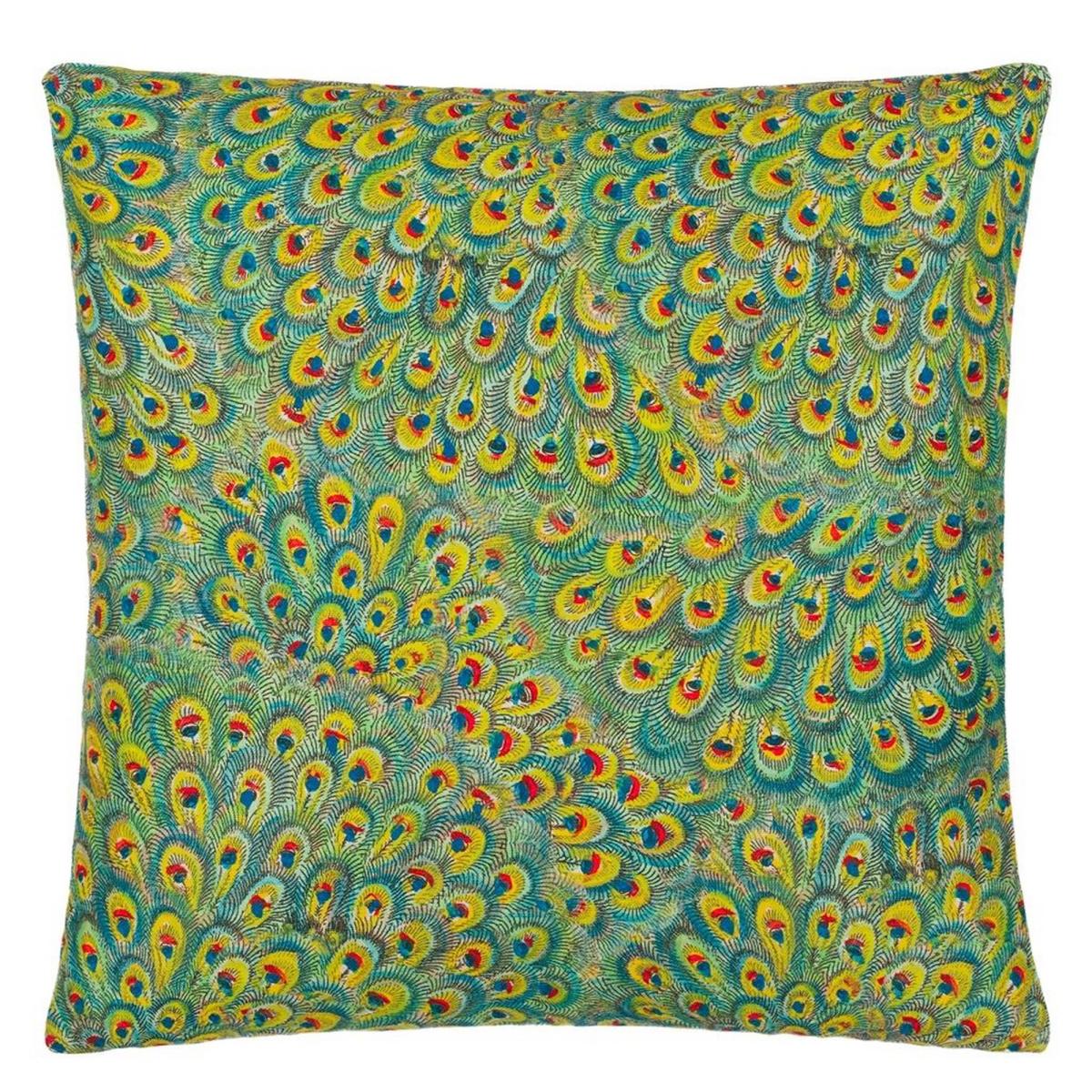 Peacock Emerald Cushion in Emerald Green by John Derian50x50cm – image 3