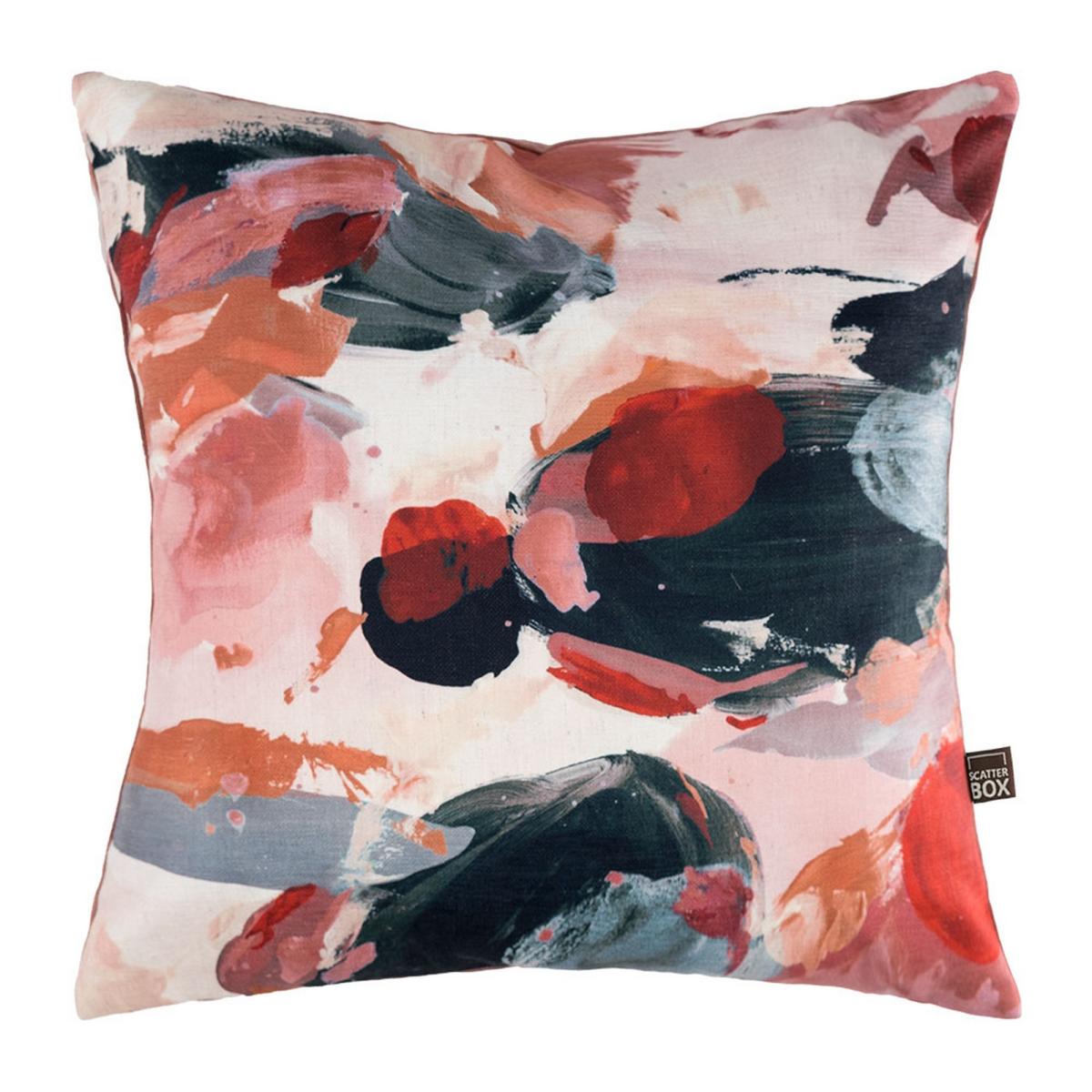 Jager Abstract Printed Cushion in Navy Pink58x58cm – image 2