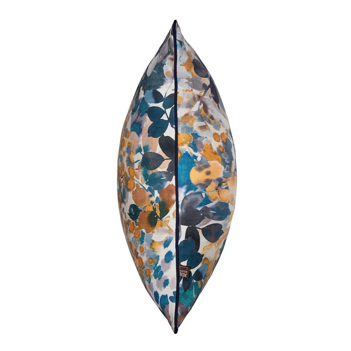 Amber Botanical Cushion in Blue Ochre Yellow45x45cm – image 2