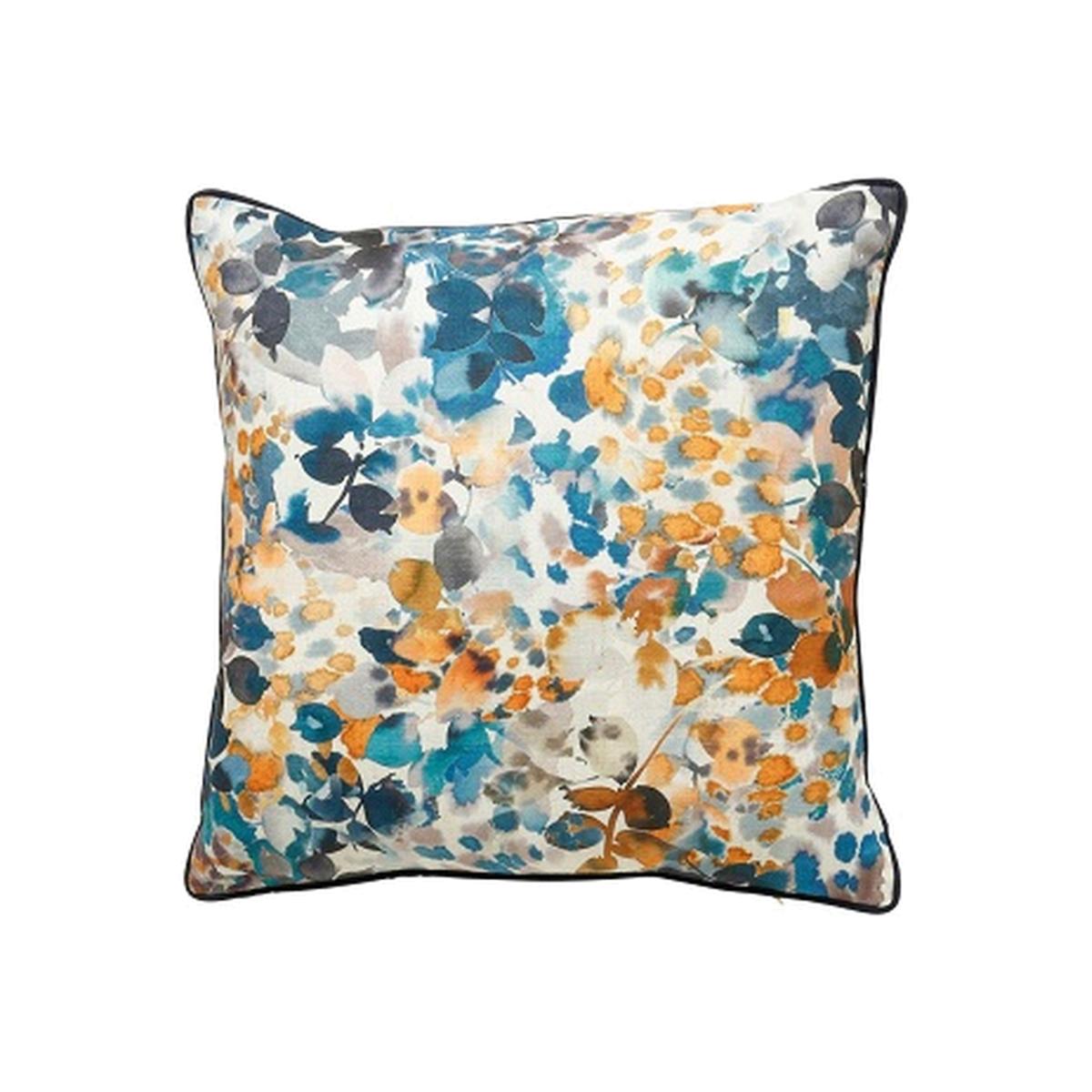 Amber Botanical Cushion in Blue Ochre Yellow45x45cm – image 1