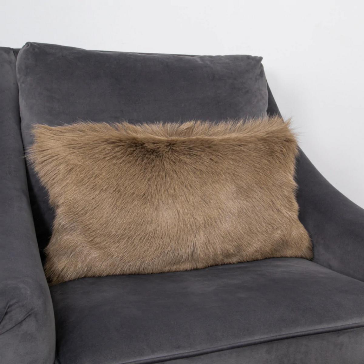 Florie Goatskin Bolster Cushion in Beige35x50cm – image 1