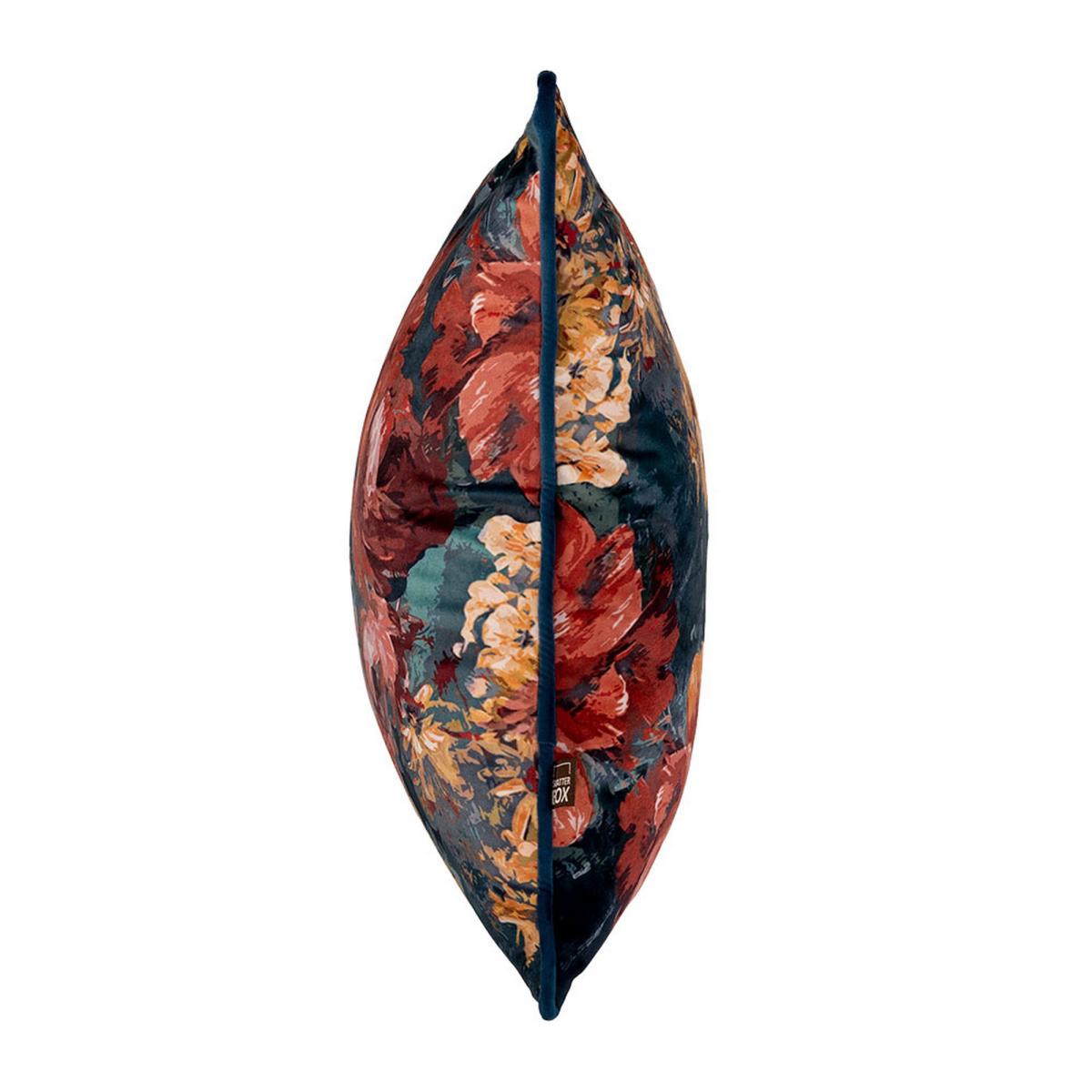 Yves Floral Velvet Cushion in Navy Rust58x58cm – image 3