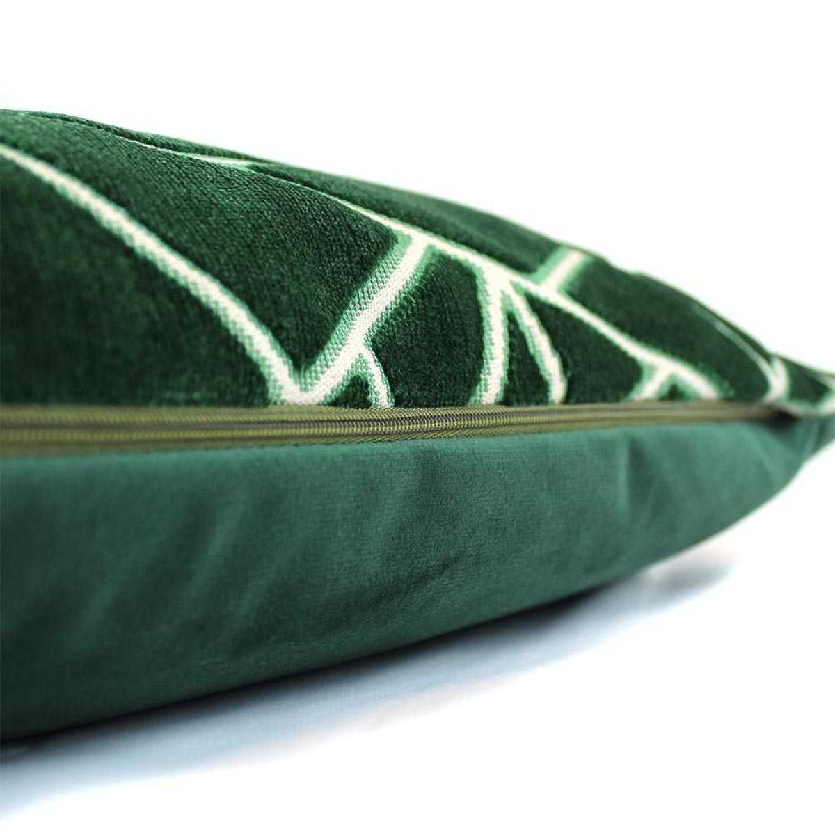 Veda Geometric Cushion in Emerald Green – image 1