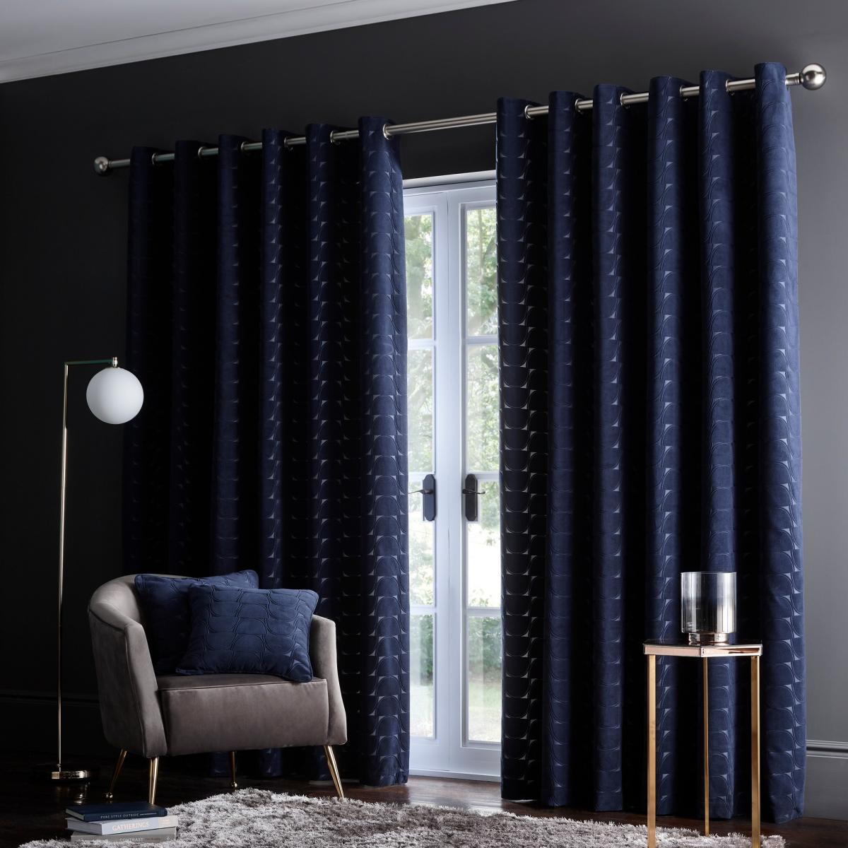Lucca Geometric Cushion By Clarke And Clarke in Midnight Blue – image 2