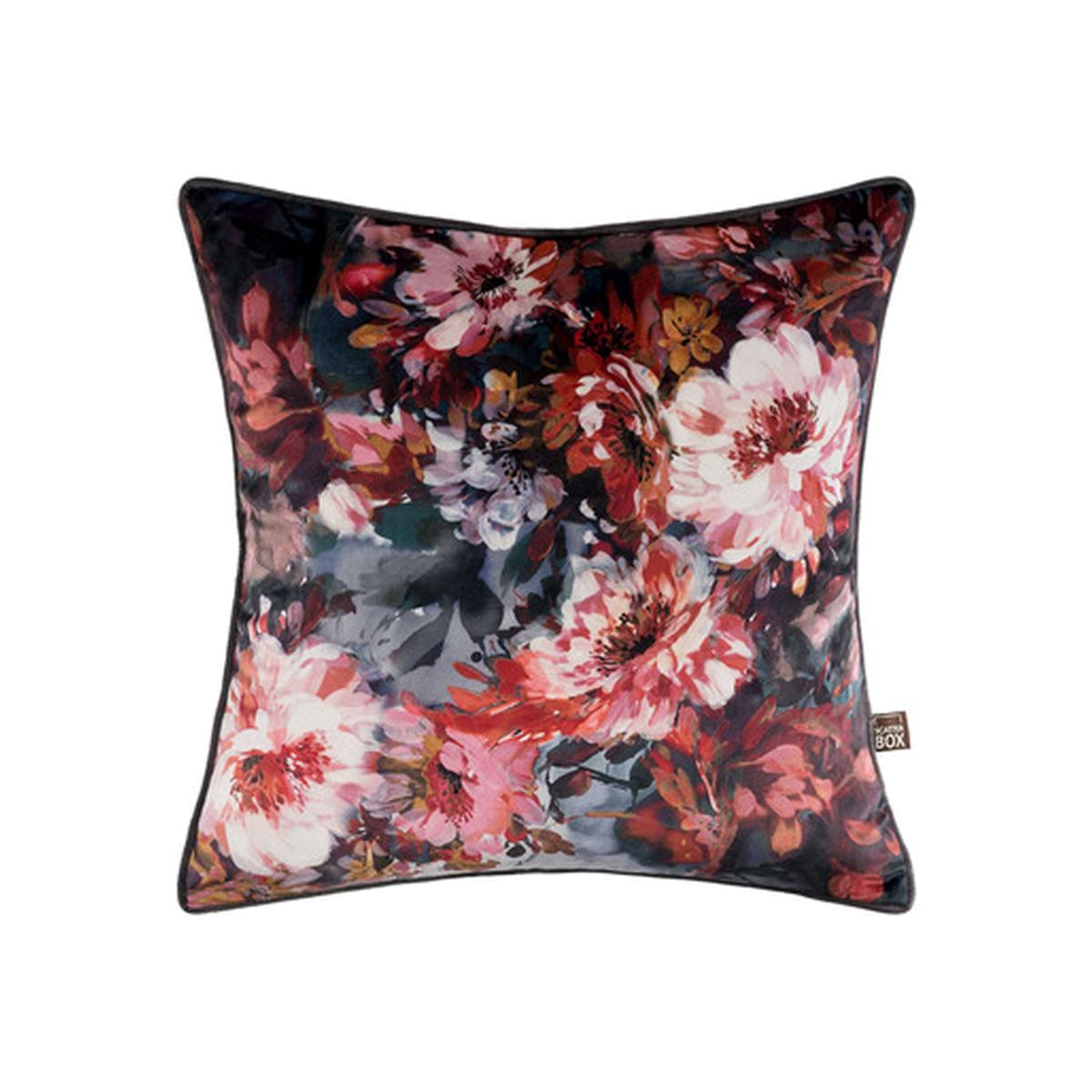 Alexis Floral Cushion in Charcoal Rust 45x45cm – image 1