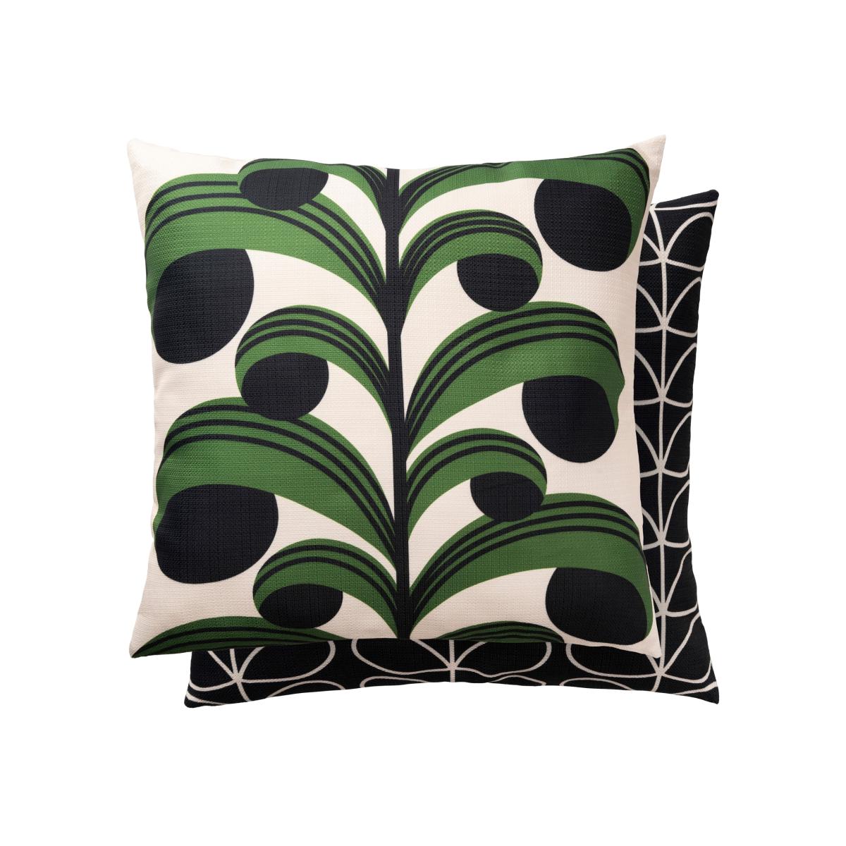 Exotic Leaves Stem Indoor Outdoor Cushion By Orla Kiely in Green – image 1