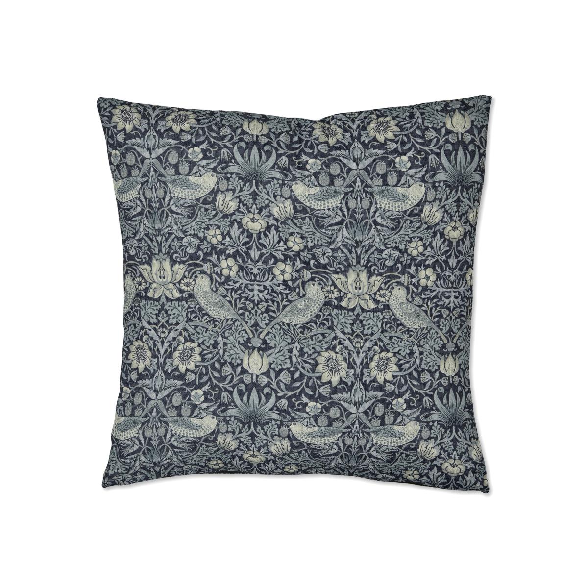 Strawberry Thief Indoor Outdoor Cushion 627728 by Morris & Co in Inky Fingers – image 1