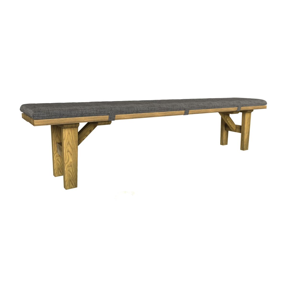 Kingsley Large Bench Dining Cushion in Liquorice Baylee Multi-Tone Viscose Linen – image 1