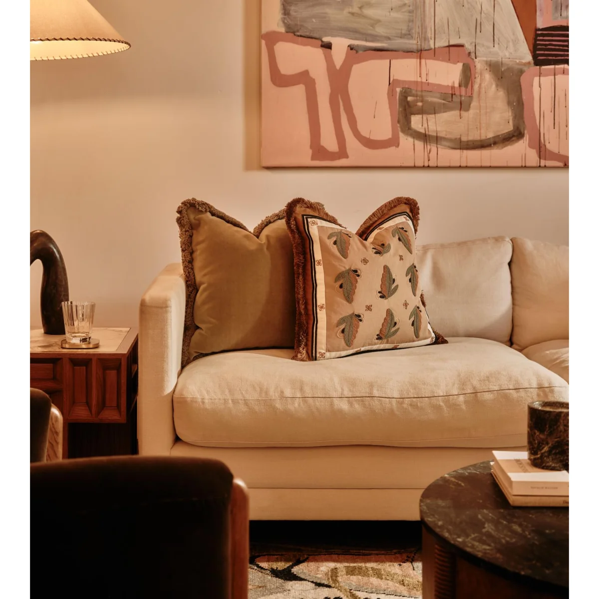 Arthur Square Cushion, Ochre – image 2