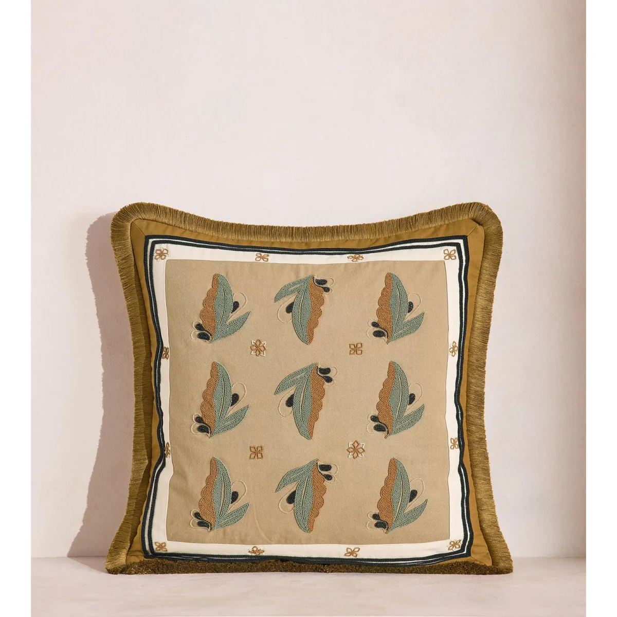 Arthur Square Cushion, Ochre – image 4