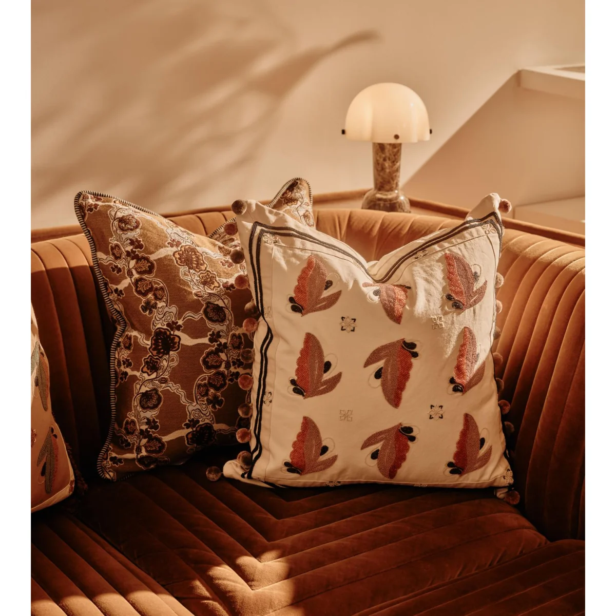 Arthur Square Cushion, Cream – image 2