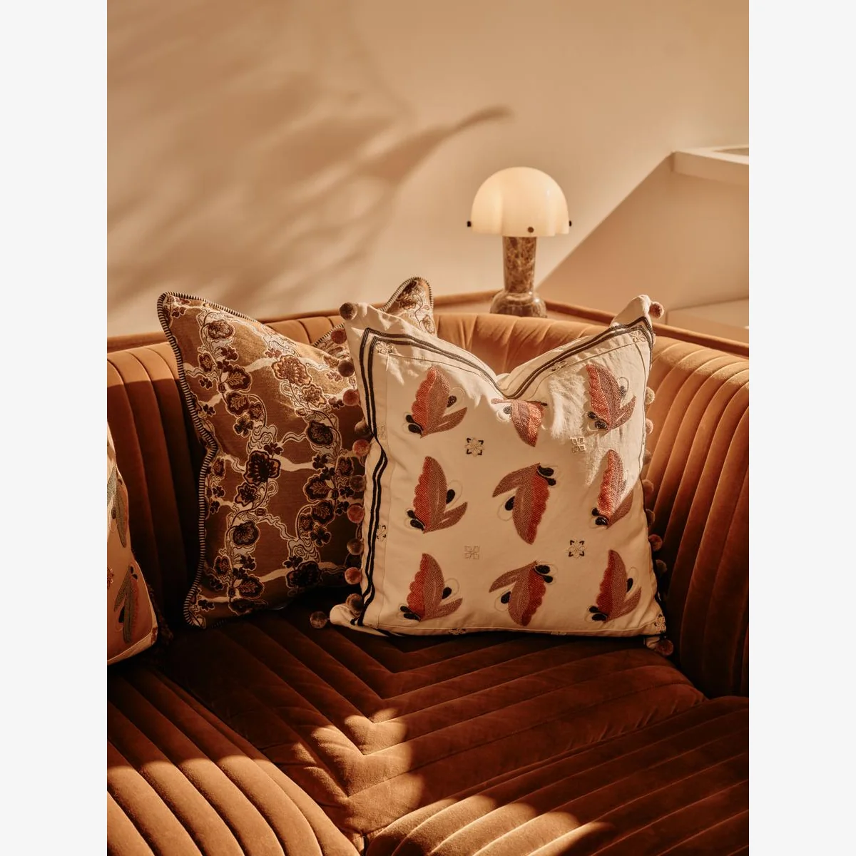 Arthur Square Cushion, Cream – image 1