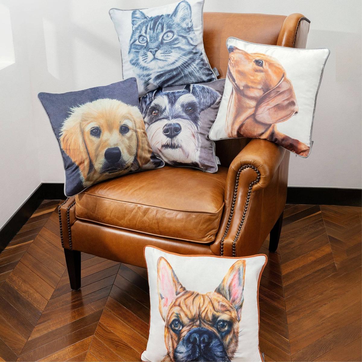 Lupus Dachshund Cushion, Off-White, 45x45 cm – image 2