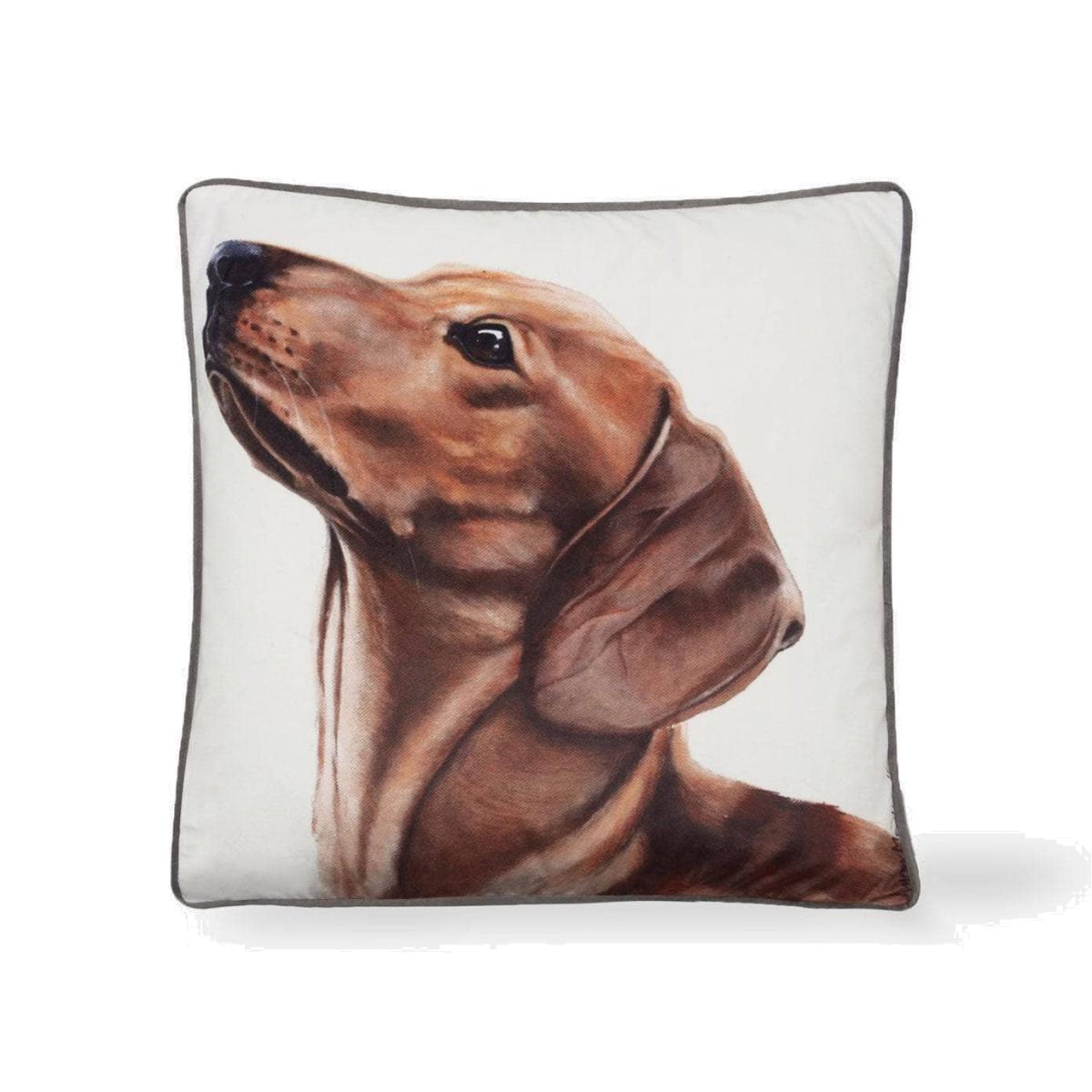 Lupus Dachshund Cushion, Off-White, 45x45 cm – image 1