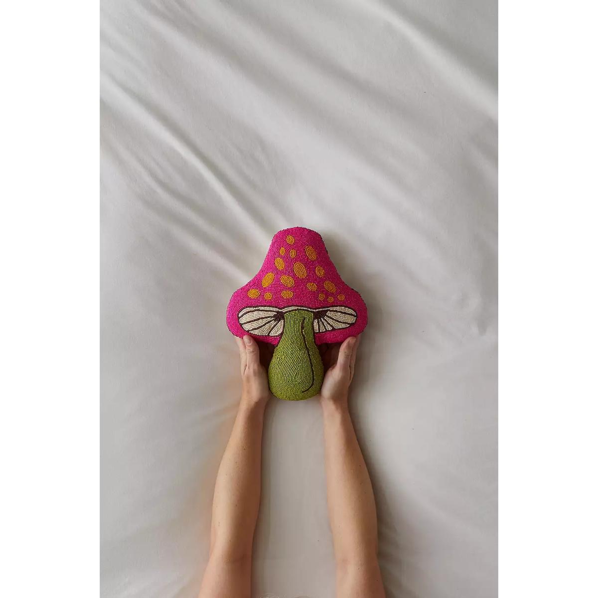 Mushroom Beaded Cushion - Blue ALL at Urban Outfitters – image 3