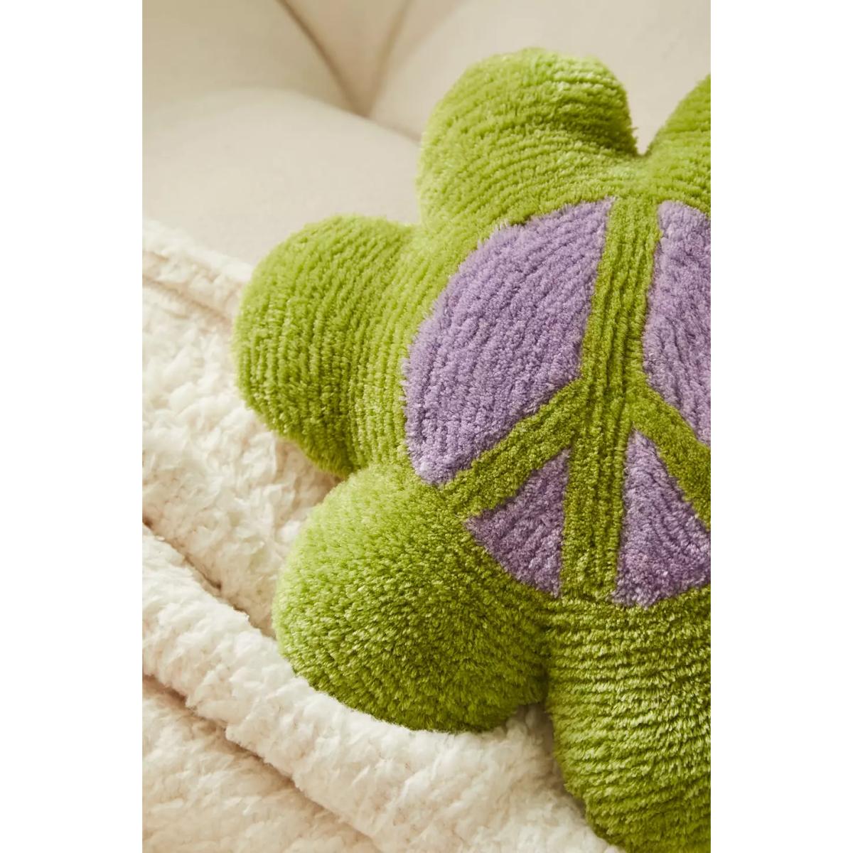Green Peace Flower Cushion - Green ALL at Urban Outfitters – image 2