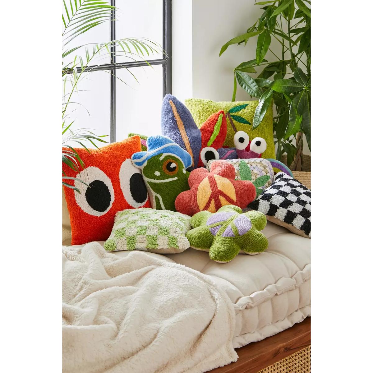 Green Peace Flower Cushion - Green ALL at Urban Outfitters – image 3