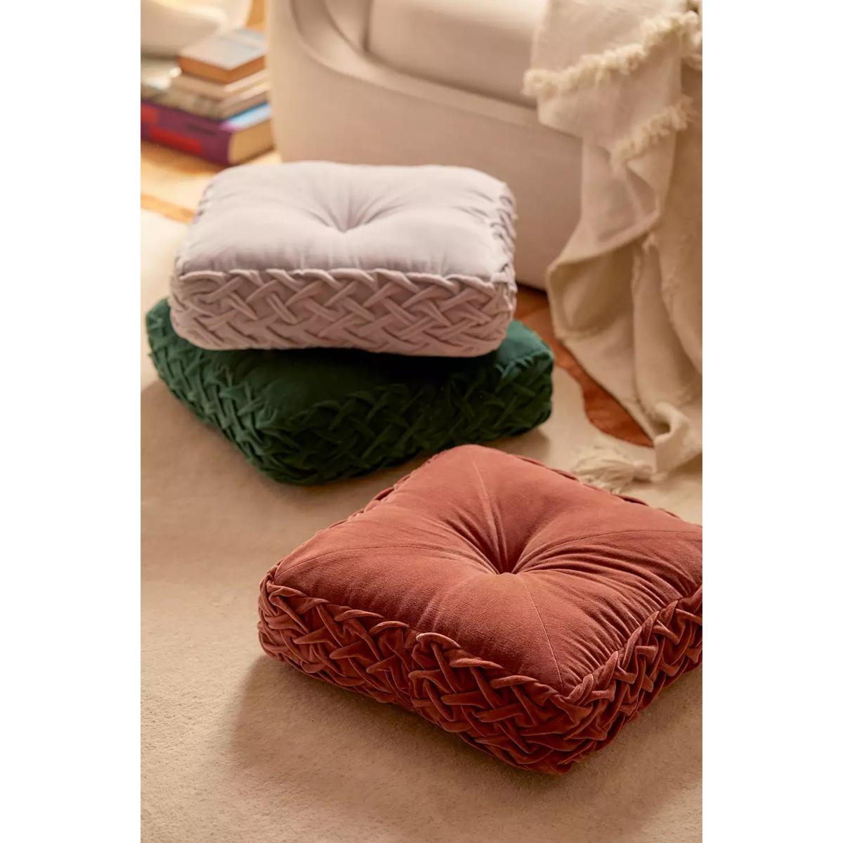 Emerald Abby Pintuck Cushion - Green ALL at Urban Outfitters – image 6