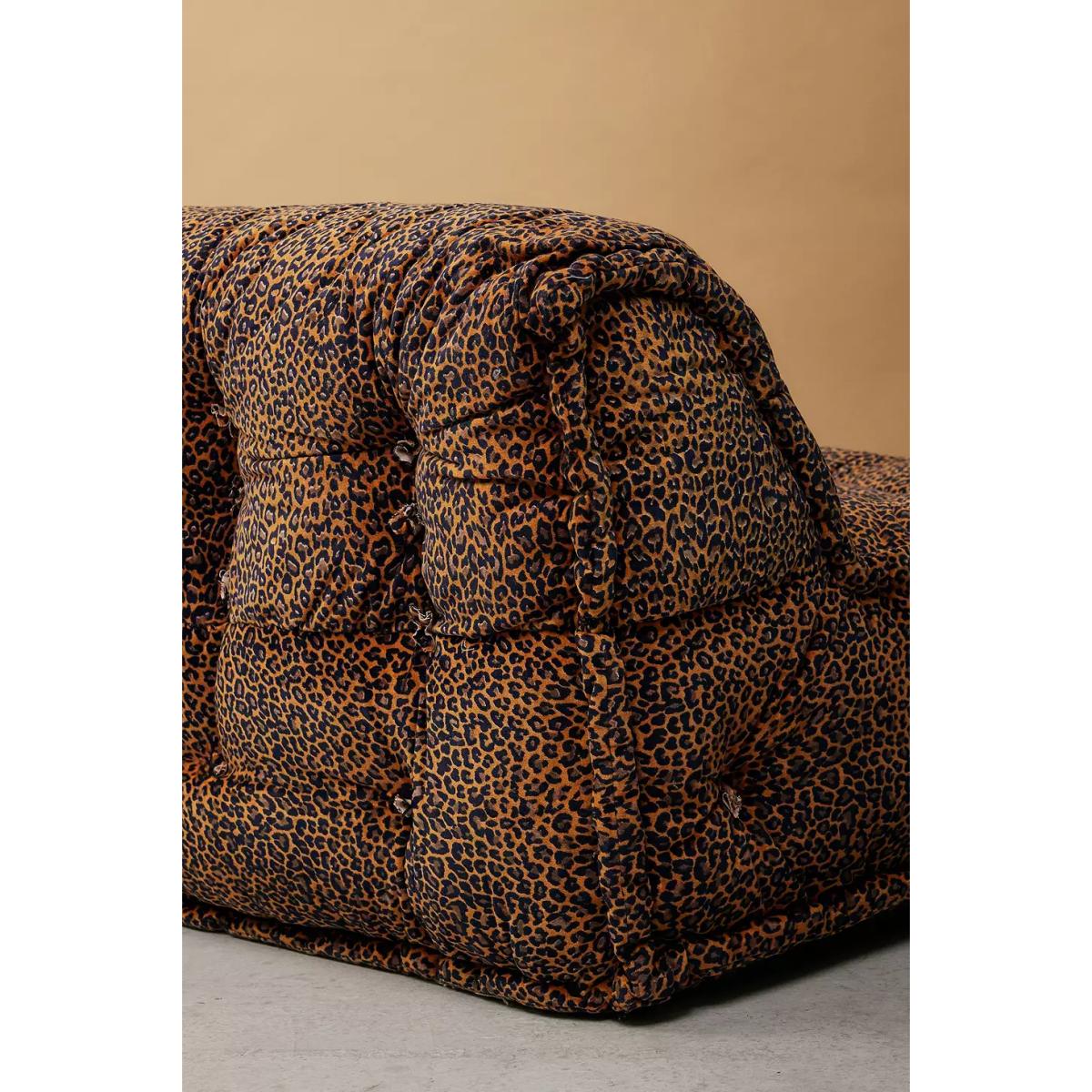 Reema Leopard Print Velvet Two-Seater Floor Cushion - Brown 101.5cmcm x 101.5cm x 61cm at Urban Outfitters – image 5