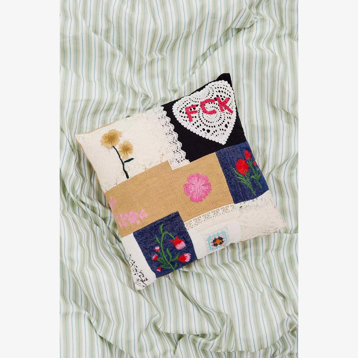 FCK Patchwork Cushion ALL at Urban Outfitters – image 1