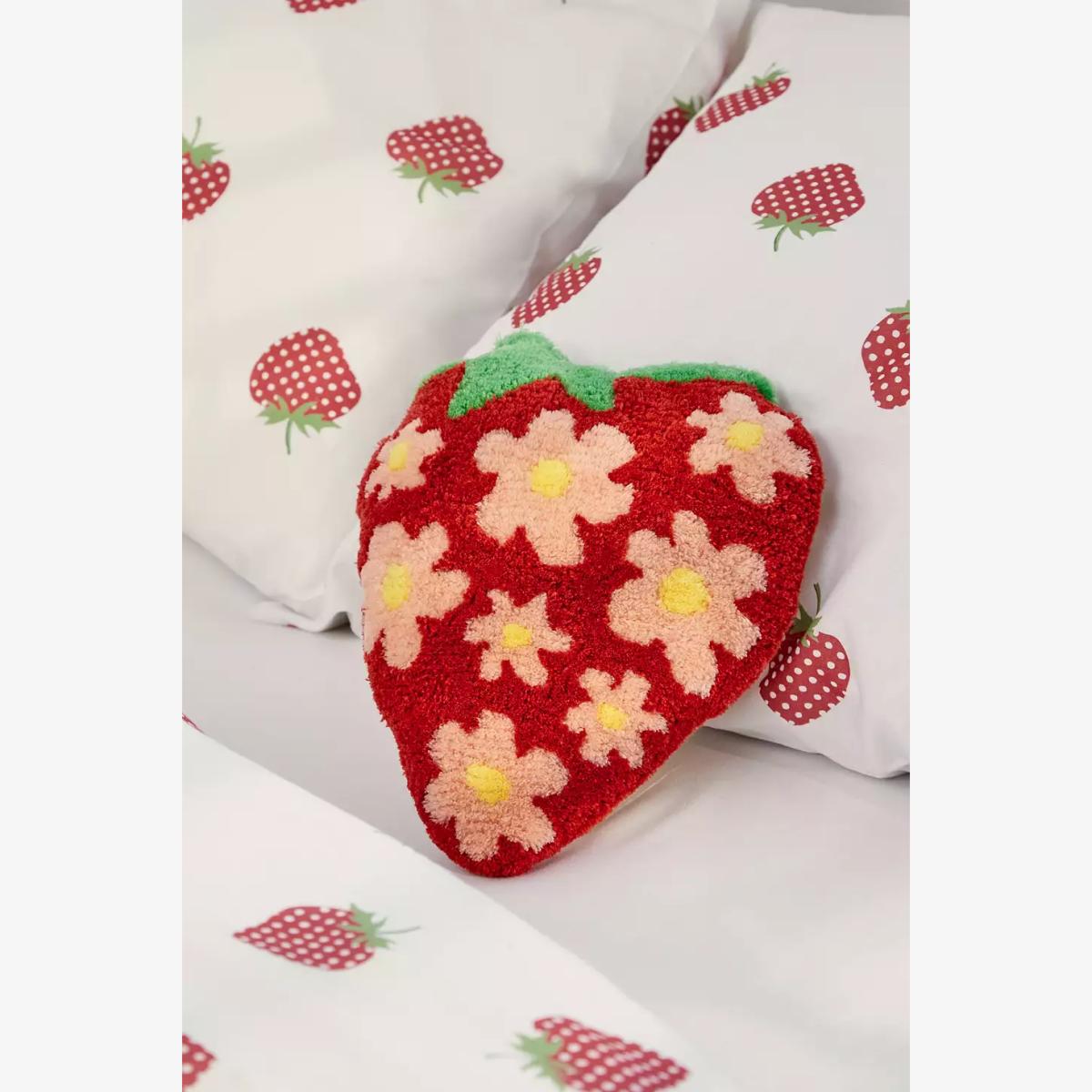 Mini Strawberry Tufted Cushion - Red ALL at Urban Outfitters – image 1