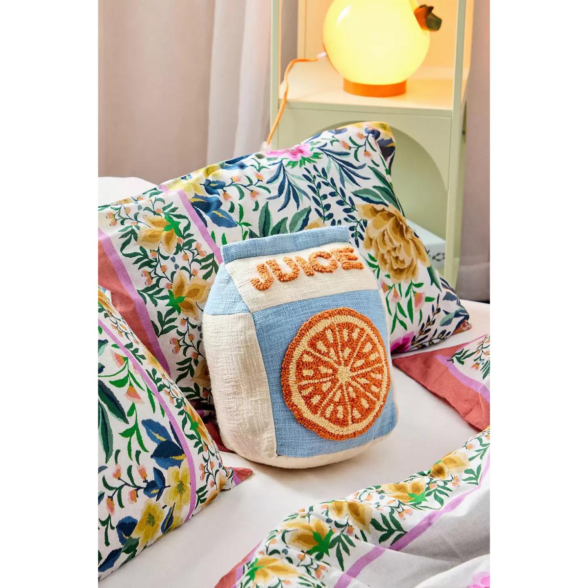 Orange Juice Cushion - Blue 33cm x 20.3cm x 17.8cm at Urban Outfitters – image 2
