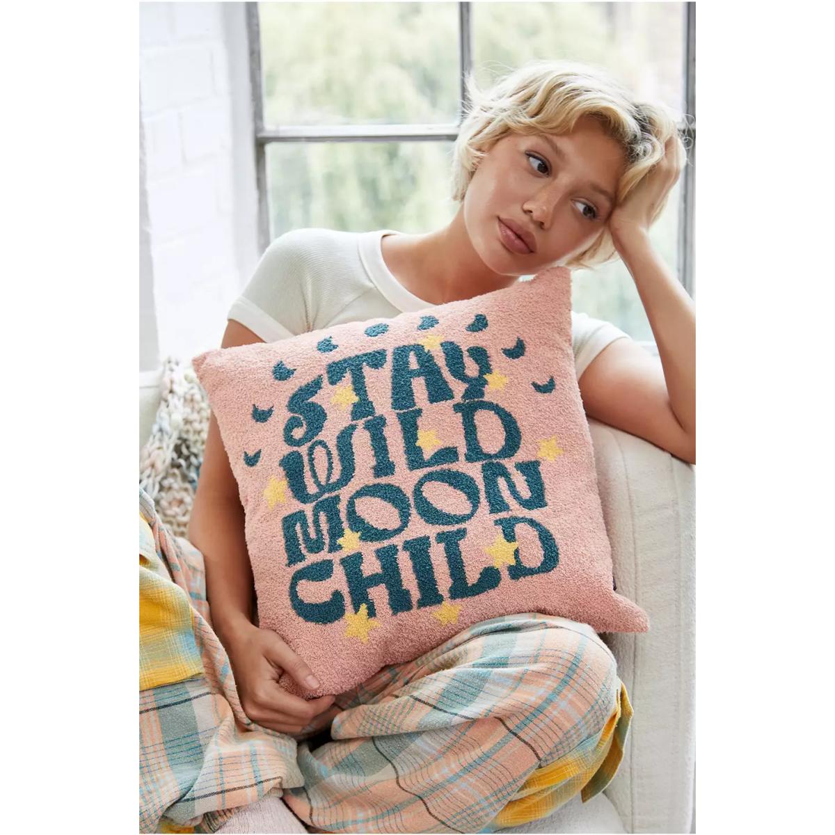 Urban Outfitters Stay Wild Moon Child Cushion - Pink 42cm x 42cm – image 2