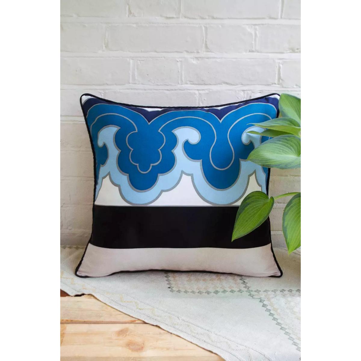 Urban Renewal One-Of-A-Kind MARGAUX Vintage Scarf Cushion - Blue 48cm x 48cm at Urban Outfitters – image 2