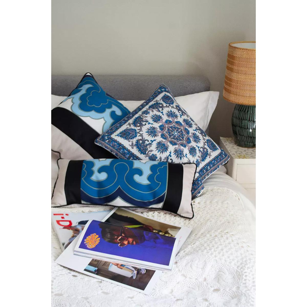 Urban Renewal One-Of-A-Kind MARGAUX Vintage Scarf Cushion - Blue 48cm x 48cm at Urban Outfitters – image 3