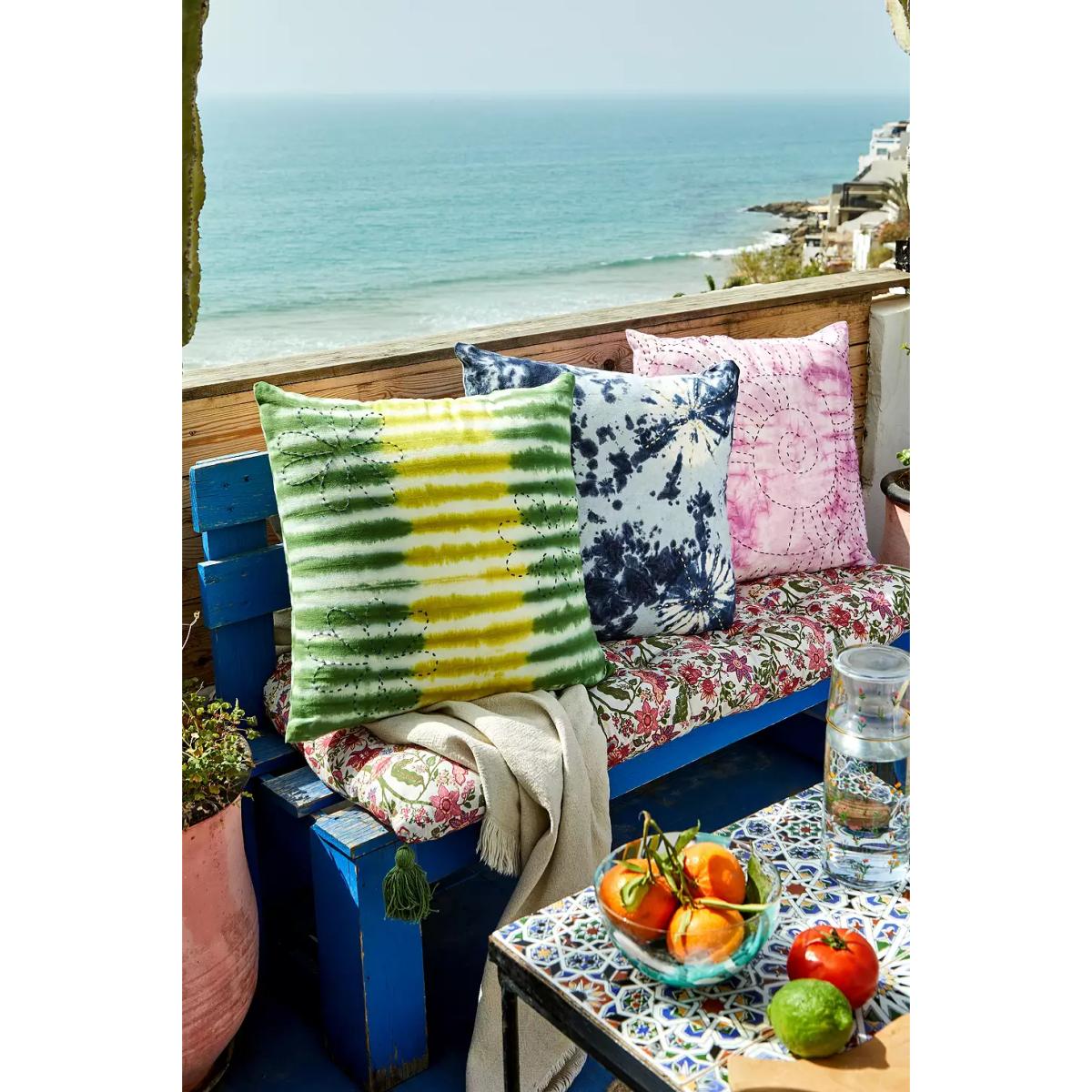 Green Kantha Throw Cushion - Green ALL at Urban Outfitters – image 4