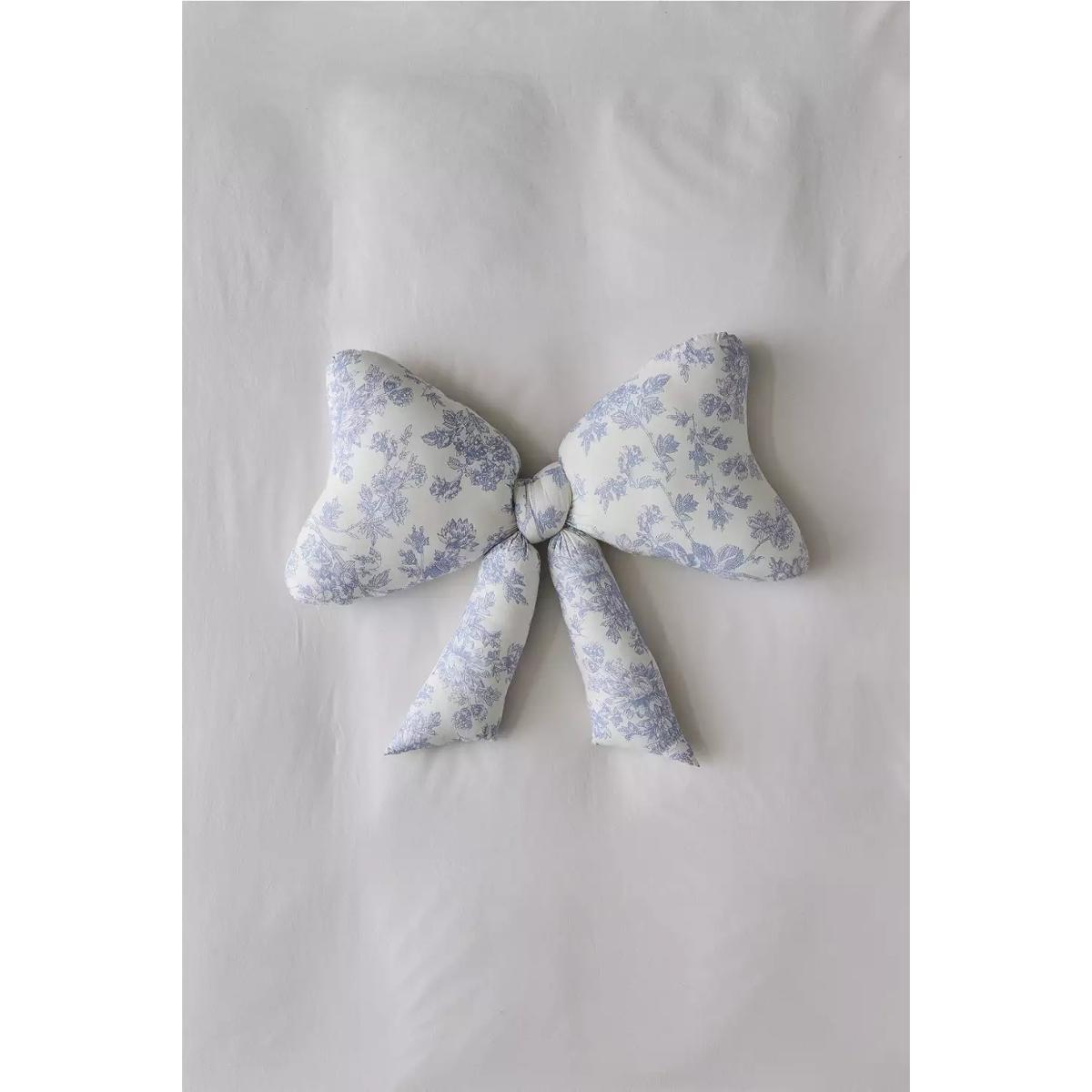 Toile Print Bow Cushion - Light Blue ALL at Urban Outfitters – image 2