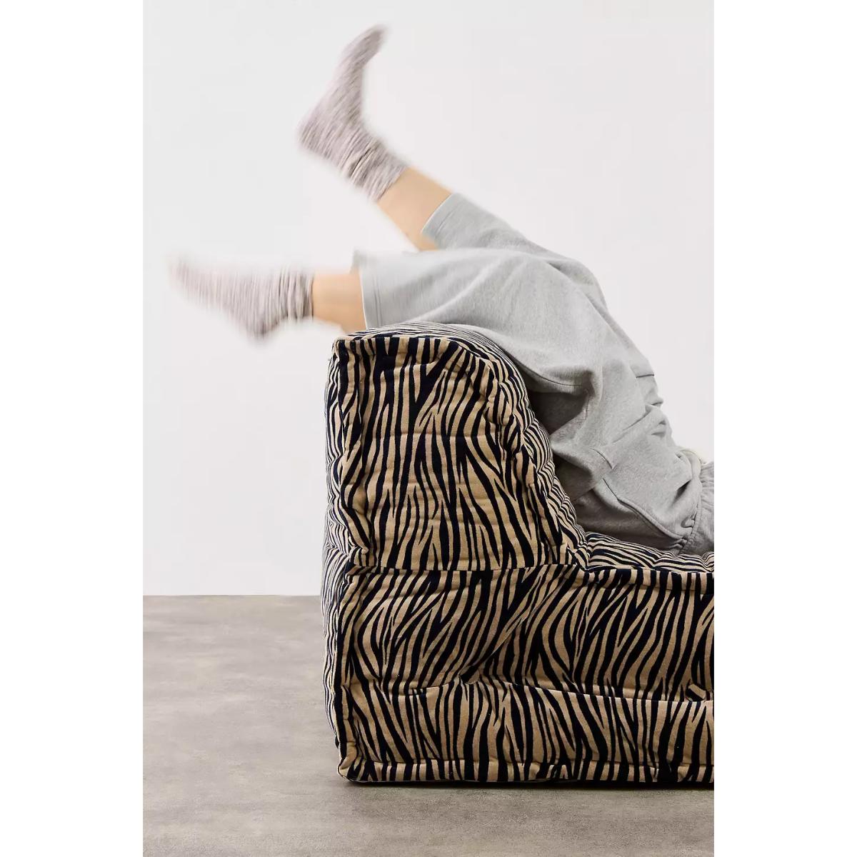 Reema Zebra Two-Seater Floor Cushion - Neutral ALL at Urban Outfitters – image 3