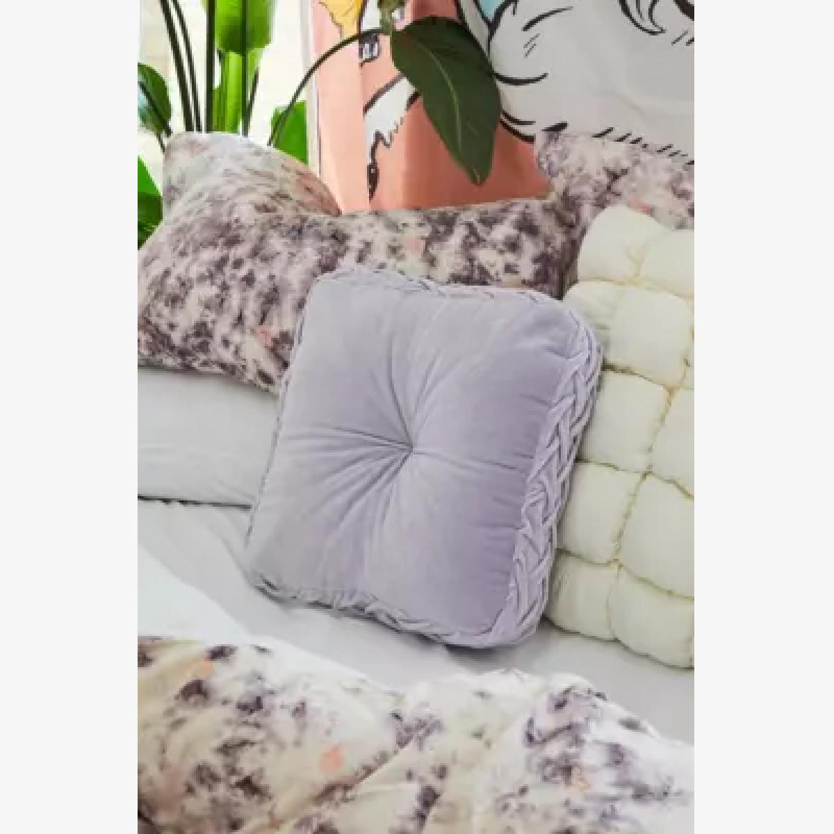 Lilac Abby Pintuck Cushion - Lilac ALL at Urban Outfitters – image 1