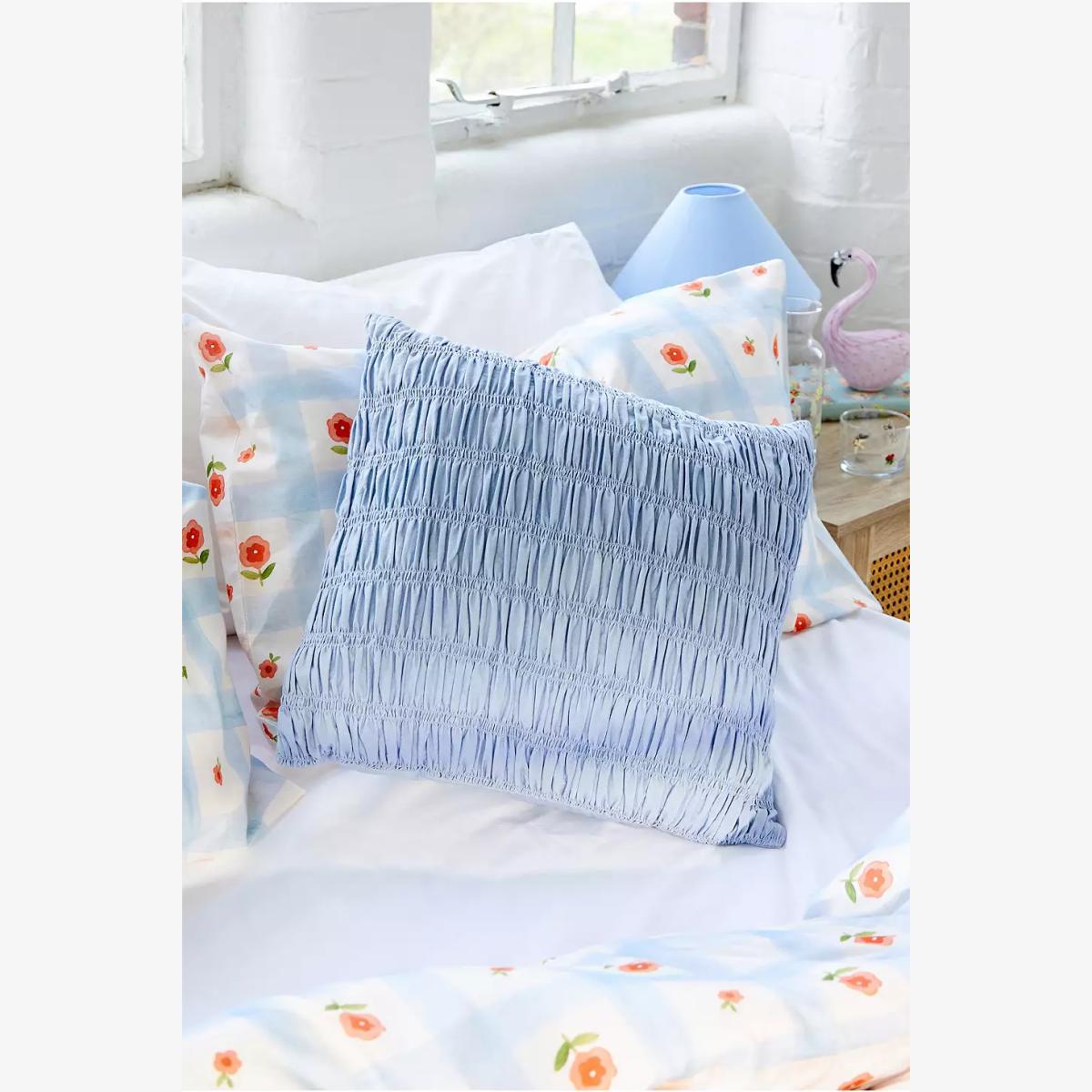 Blue Shirred Cushion - Blue ALL at Urban Outfitters – image 1