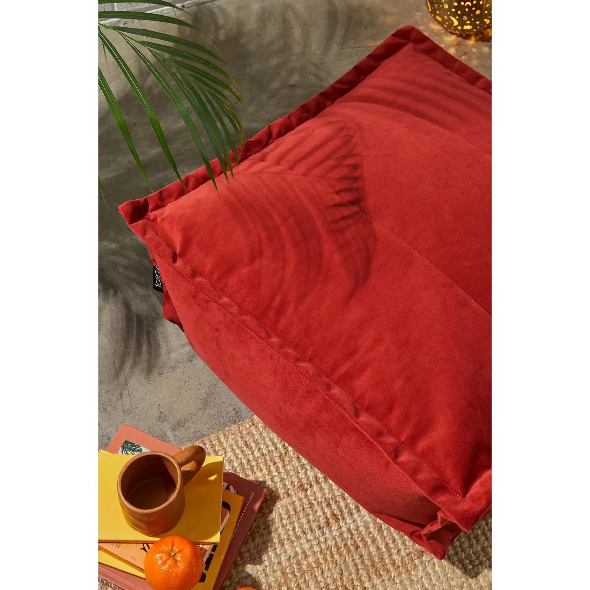 icon Terracotta Vita Velvet Floor Cushion - Brown ALL at Urban Outfitters – image 3