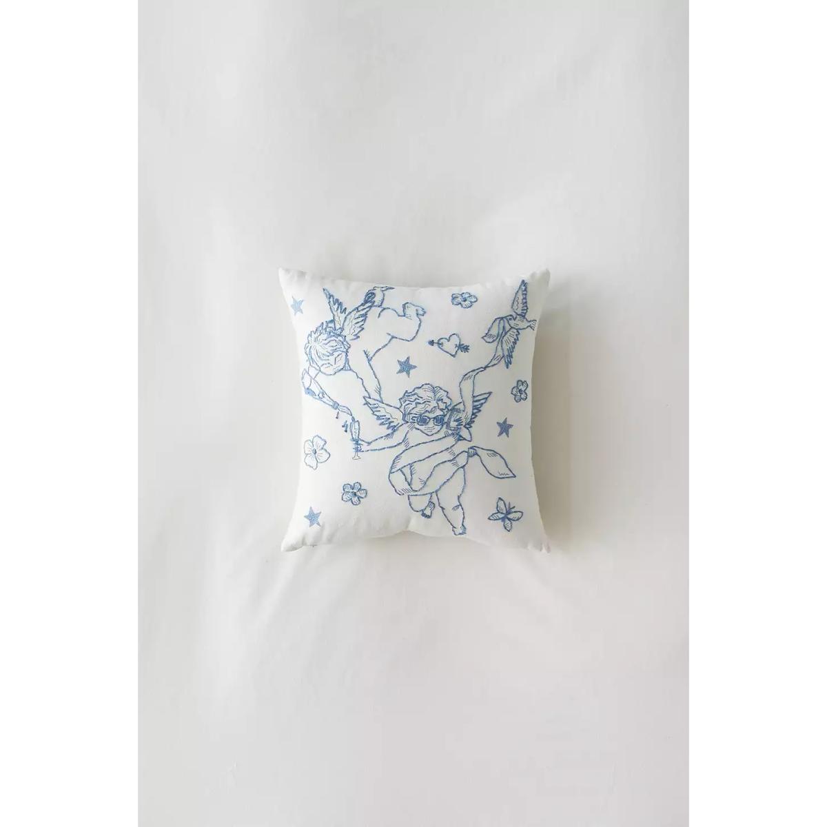 Cupid Embroidered Cushion - White ALL at Urban Outfitters – image 2
