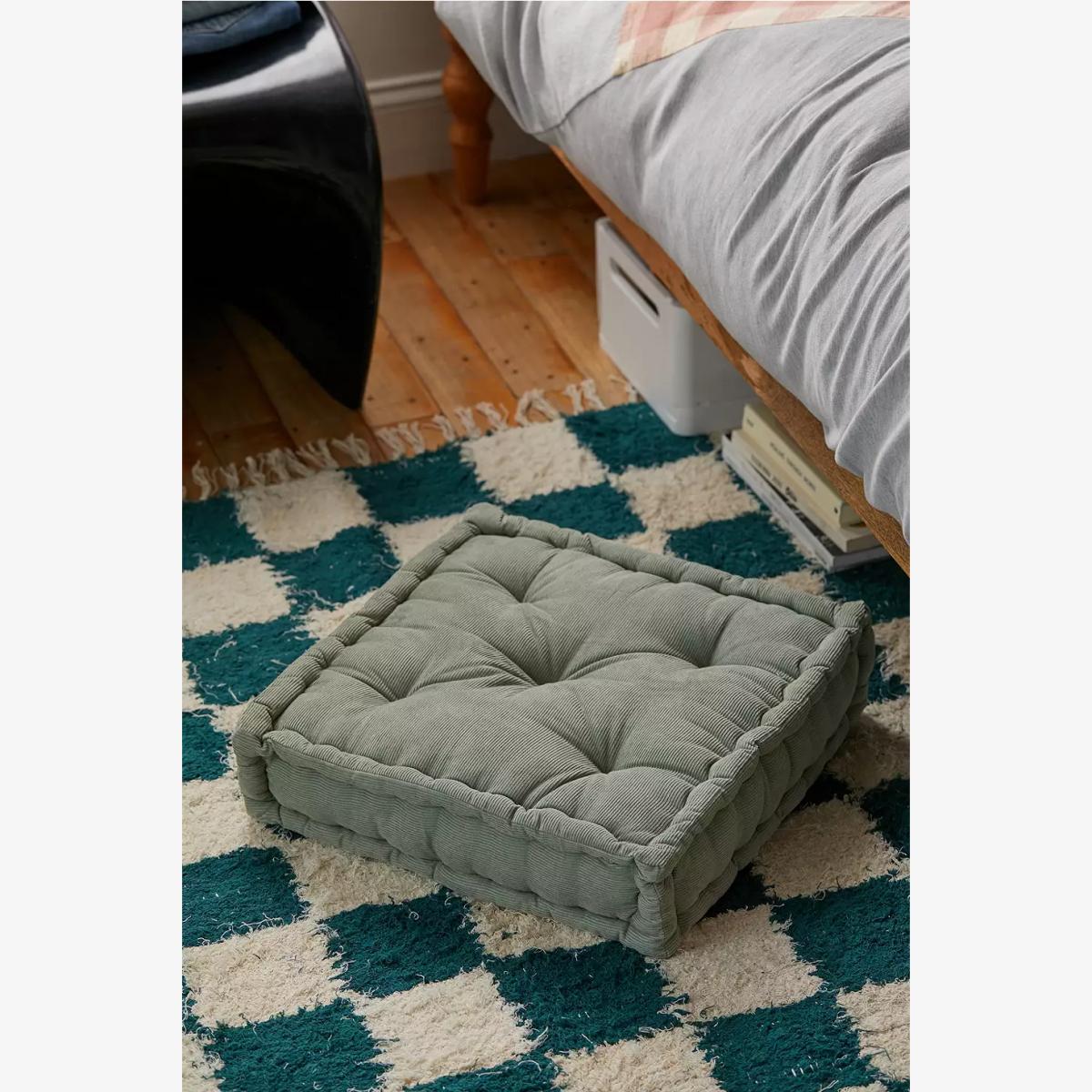 Urban Outfitters Washed Sage Corduroy Floor Cushion - Mint 45cm x 45cm x 12cm – image 1