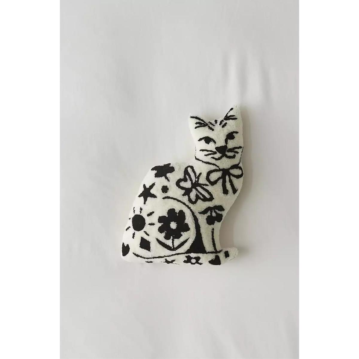 Cat Tufted Cushion - Black/White ALL at Urban Outfitters – image 3