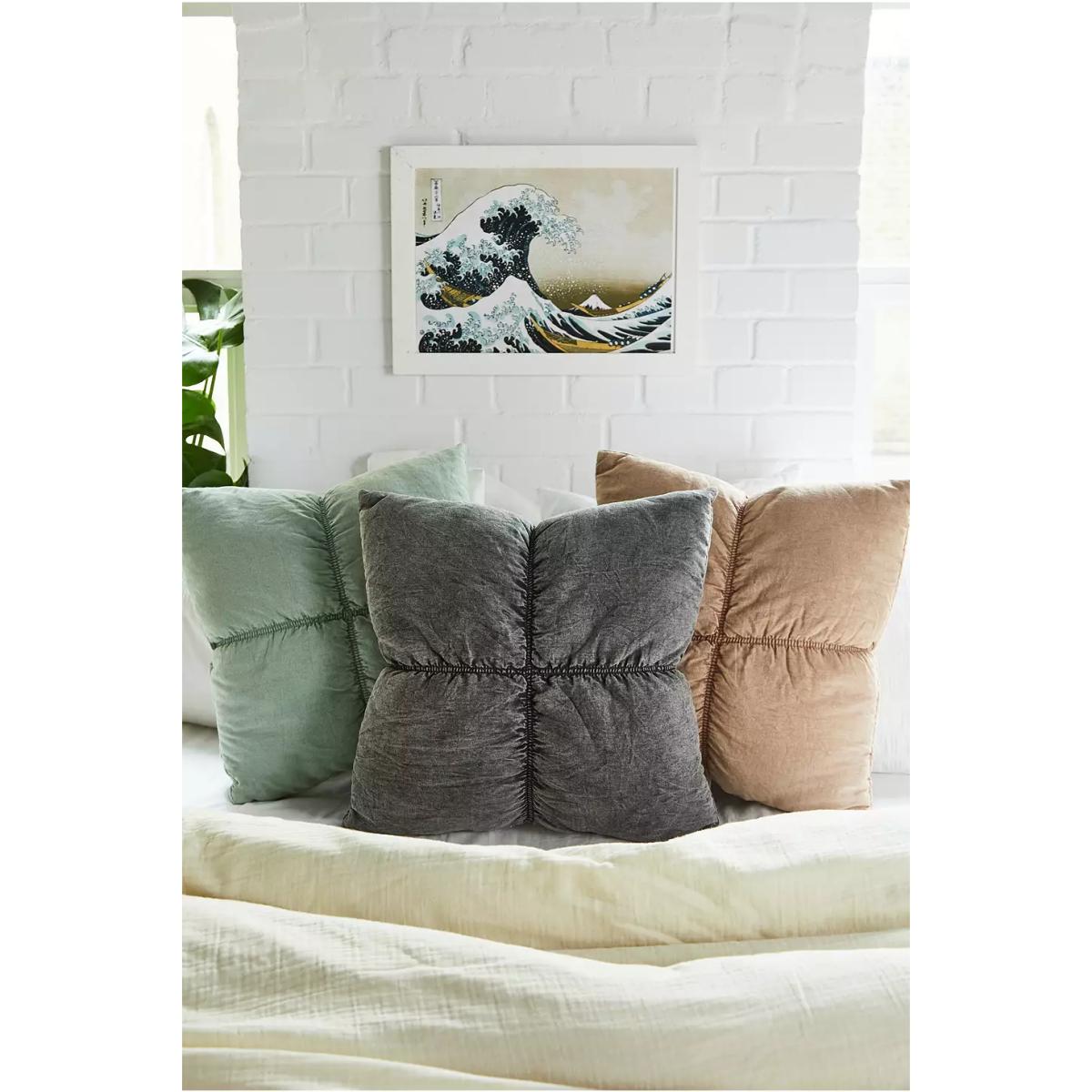 Sage Acid Wash Pinched Cushion - Grey ALL at Urban Outfitters – image 3