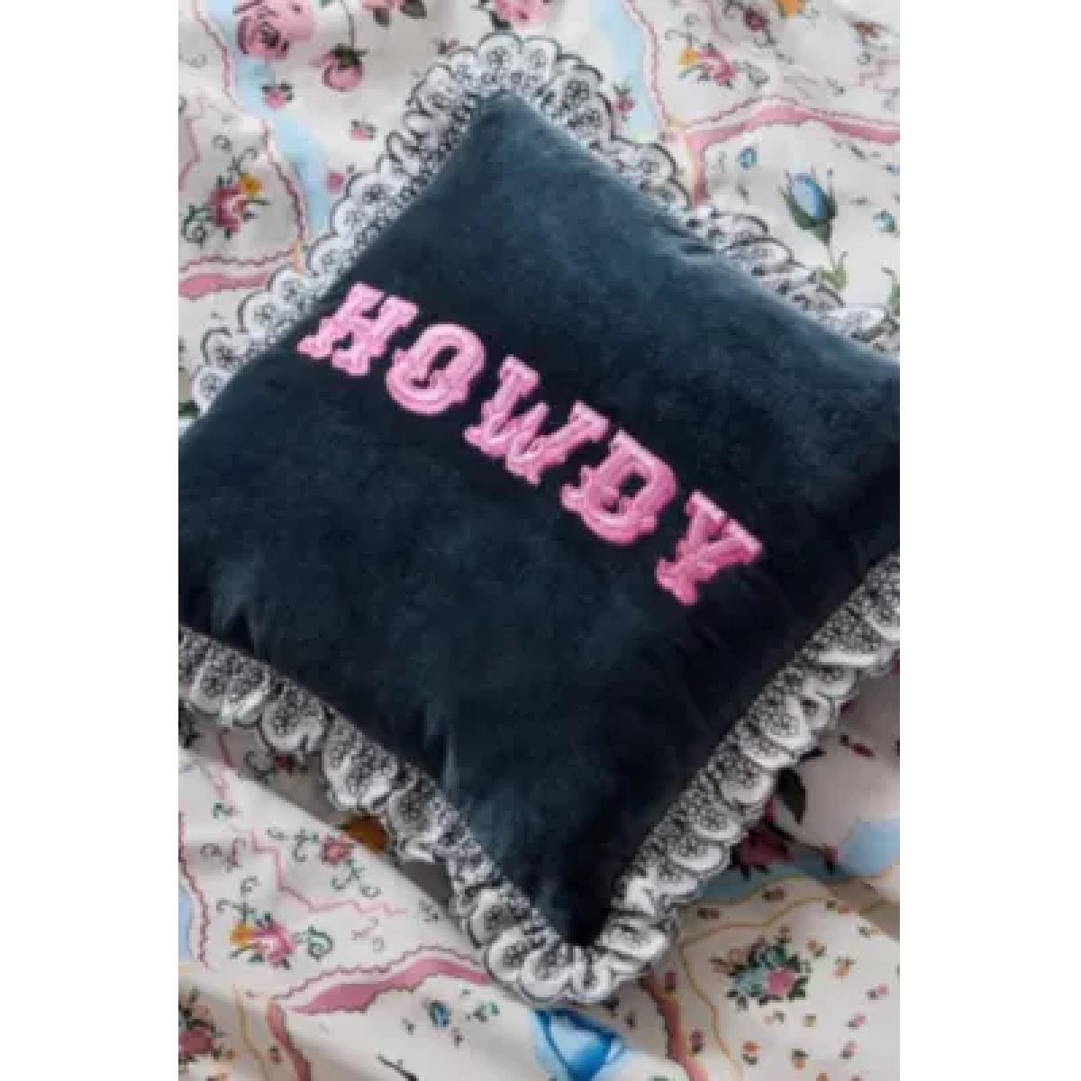 Howdy Ruffle Cushion - Navy 35cm x 35cm at Urban Outfitters – image 3