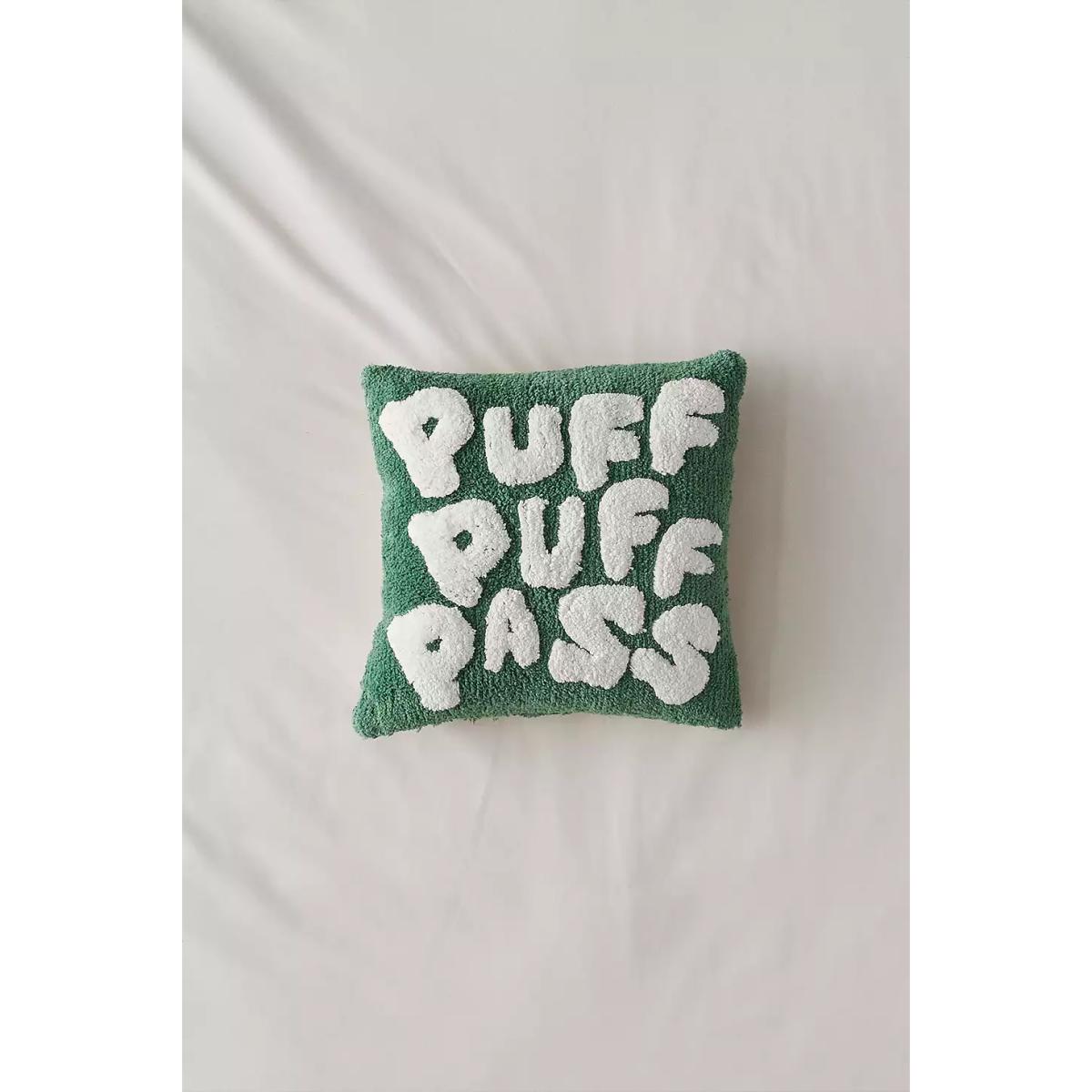 Puff Puff Pass Tufted Green Cushion - Green ALL at Urban Outfitters – image 2