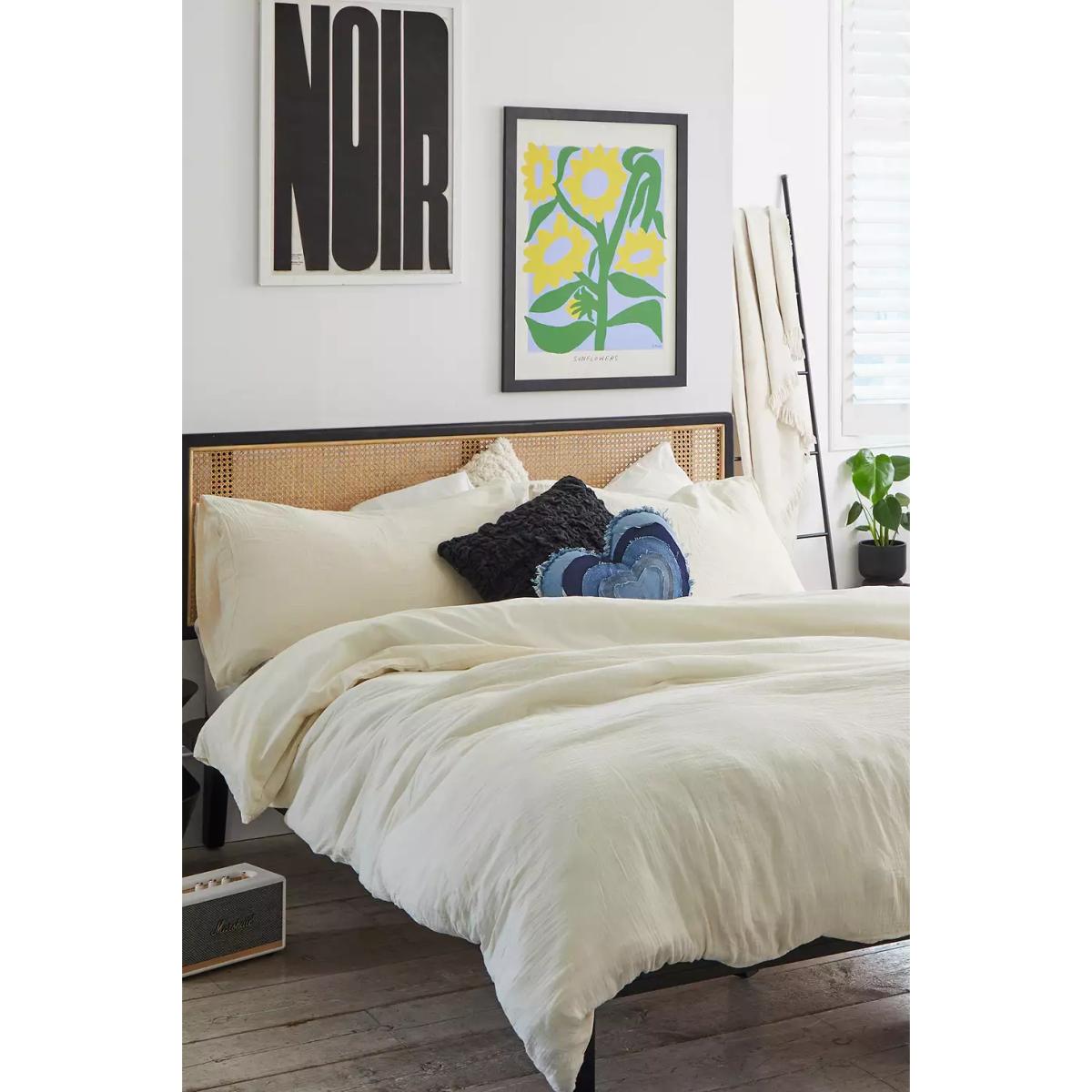 Denim Patchwork Heart Cushion - Blue ALL at Urban Outfitters – image 3