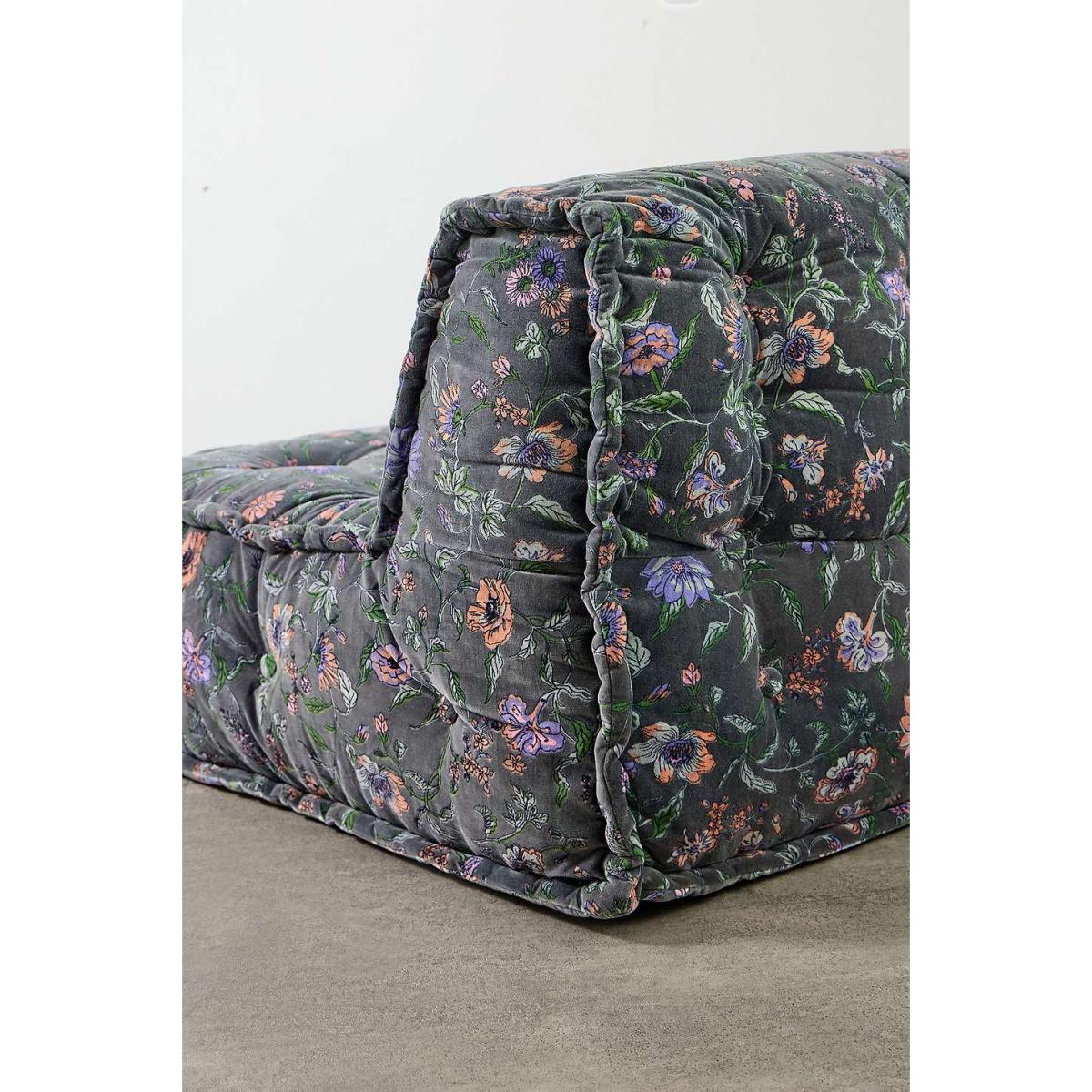 Reema Ella Vine Two-Seater Velvet Floor Cushion - Black 101.5cmcm x 101.5cm x 61cm at Urban Outfitters – image 5