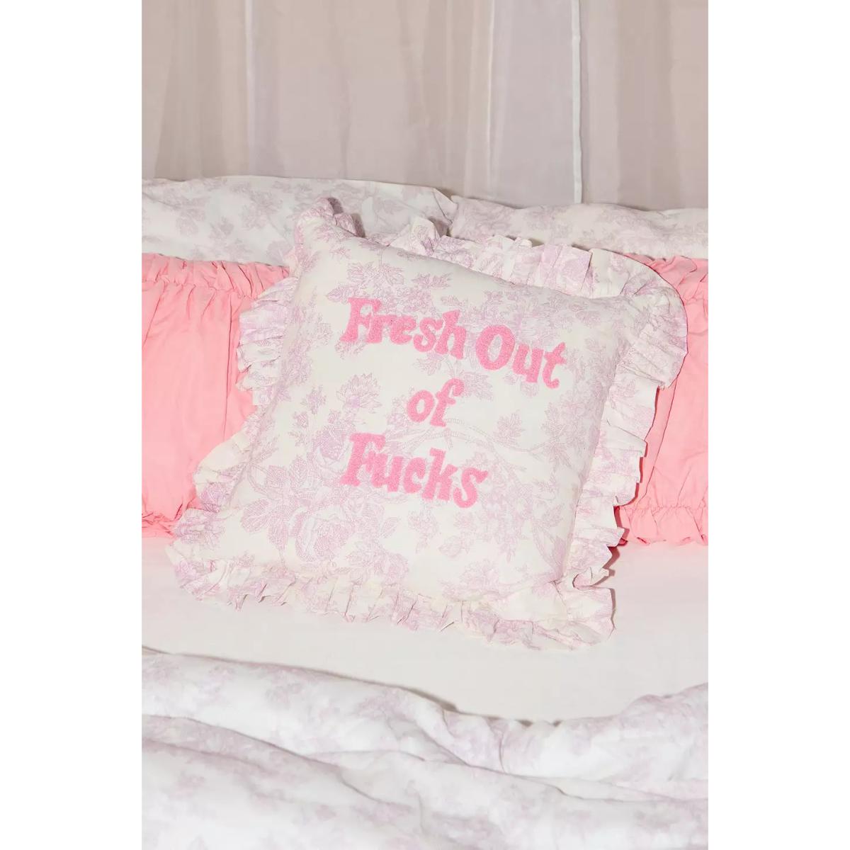 Fresh Out Of F*cks Cushion - Lilac 45.7cm x 45.7cm at Urban Outfitters – image 2