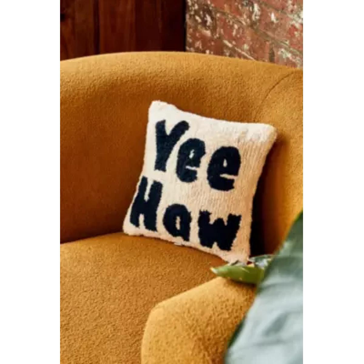 Yeehaw Tufted Cushion - Black/White ALL at Urban Outfitters – image 2