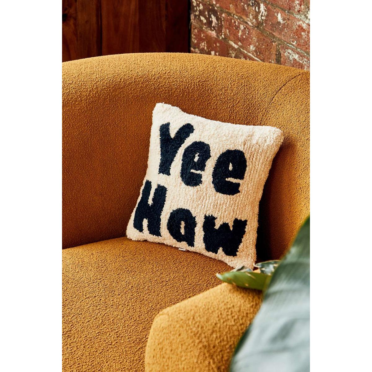 Yeehaw Tufted Cushion - Black/White ALL at Urban Outfitters – image 3
