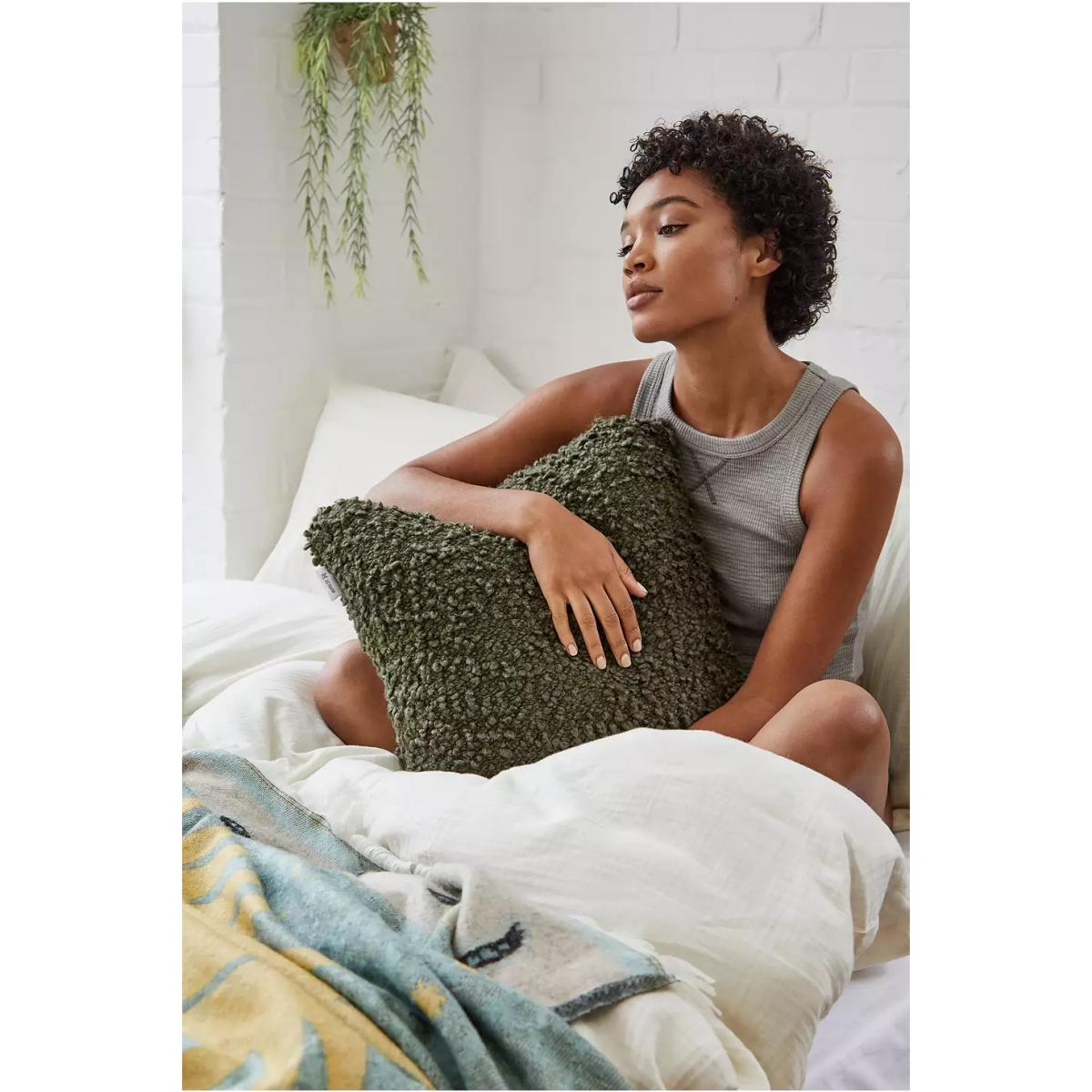 Olive Boucle Cushion - Khaki ALL at Urban Outfitters – image 2